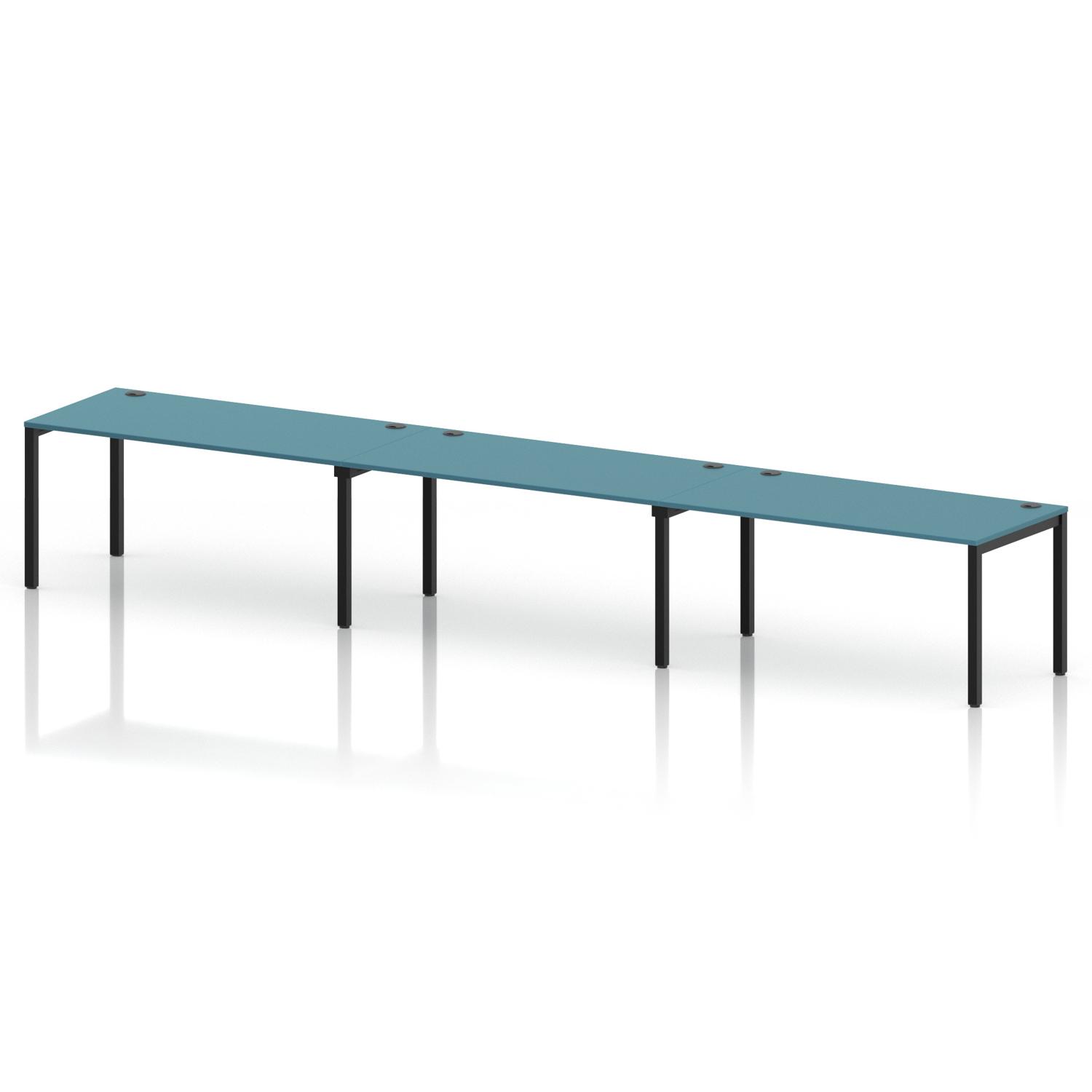 Impulse Bench Single Row 3 Person 1600 Black Frame Office Bench Desk Dark Teal Impulse Bench Single Row 3 Person 1600 Black Frame Office Bench Desk Dark Teal