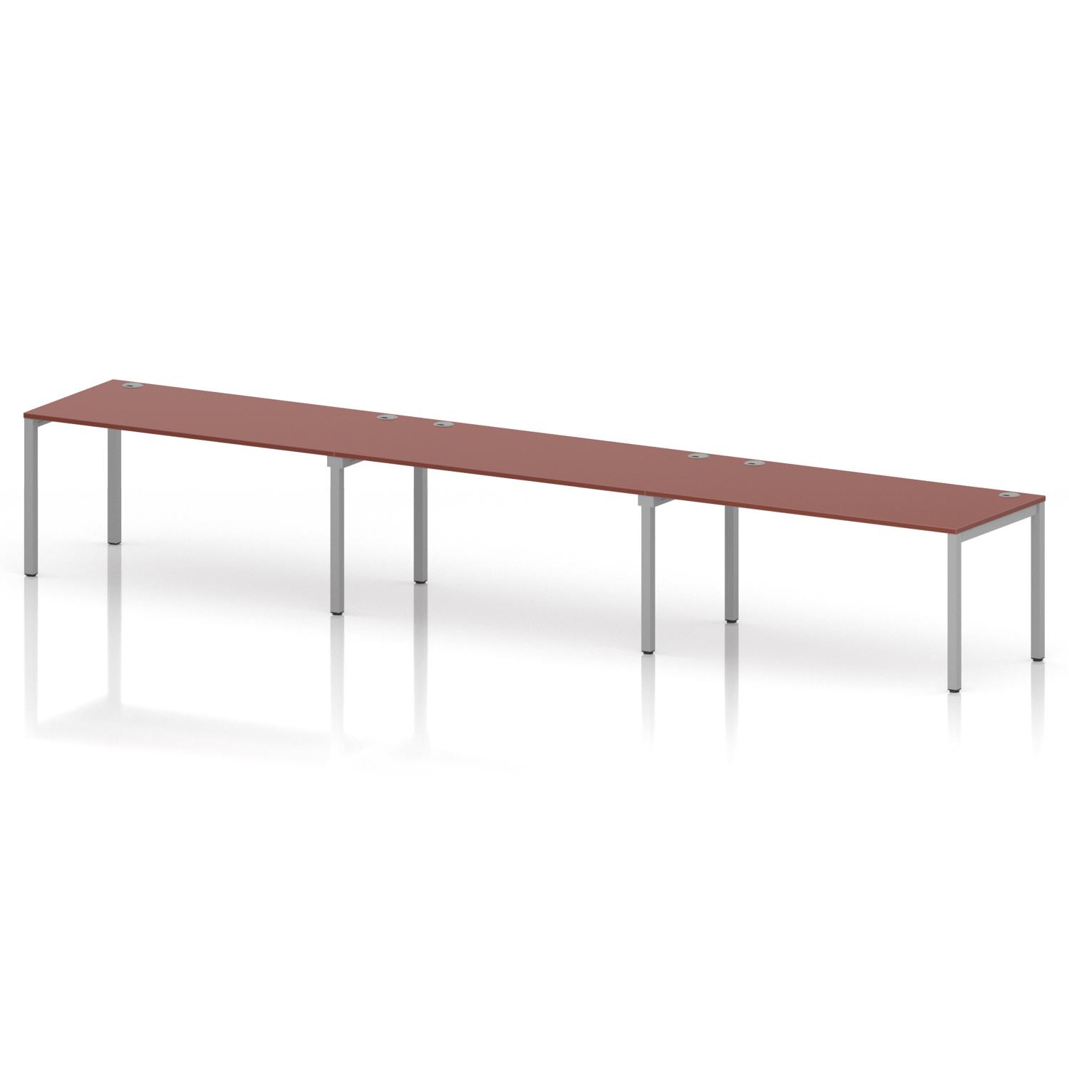 Impulse Bench Single Row 3 Person 1600 Silver Frame Office Bench Desk Brick Red Impulse Bench Single Row 3 Person 1600 Silver Frame Office Bench Desk Brick Red