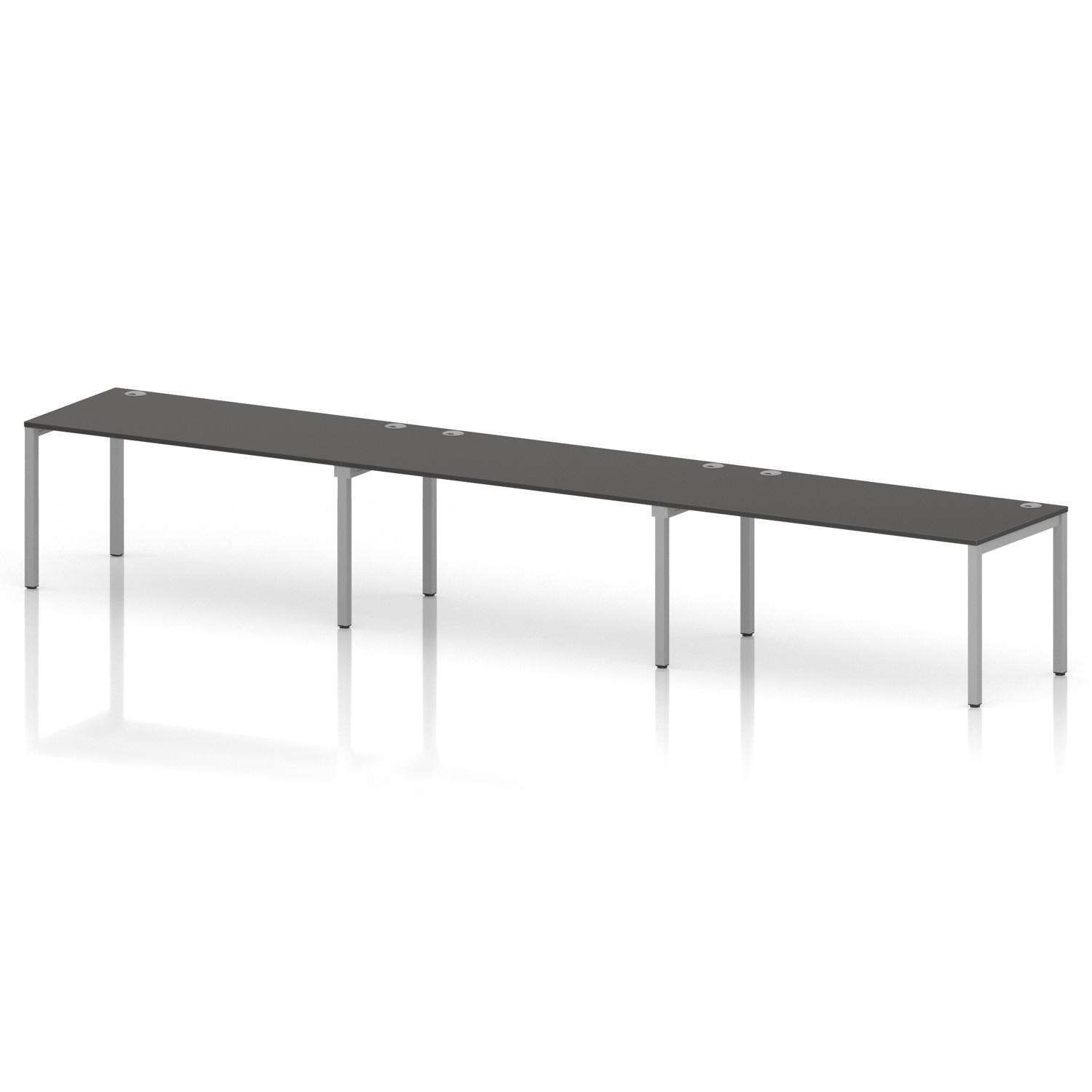 Impulse Bench Single Row 3 Person 1600 Silver Frame Office Bench Desk Carbon Grey Impulse Bench Single Row 3 Person 1600 Silver Frame Office Bench Desk Carbon Grey
