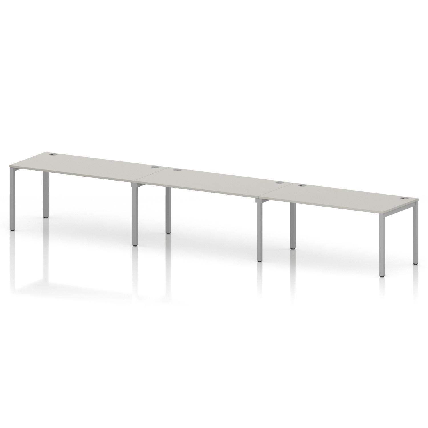 Impulse Bench Single Row 3 Person 1600 Silver Frame Office Bench Desk Dove Grey Impulse Bench Single Row 3 Person 1600 Silver Frame Office Bench Desk Dove Grey