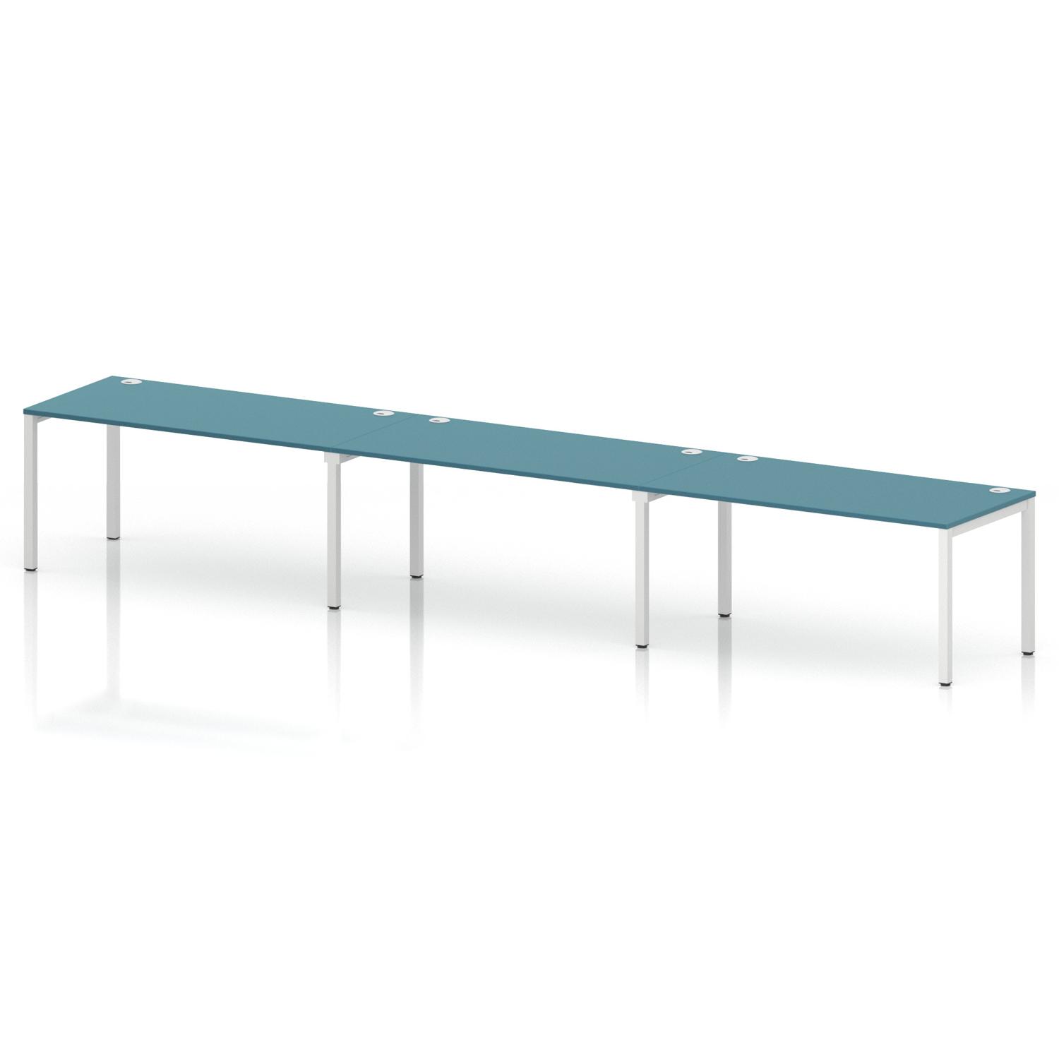 Impulse Bench Single Row 3 Person 1600 White Frame Office Bench Desk Dark Teal Impulse Bench Single Row 3 Person 1600 White Frame Office Bench Desk Dark Teal