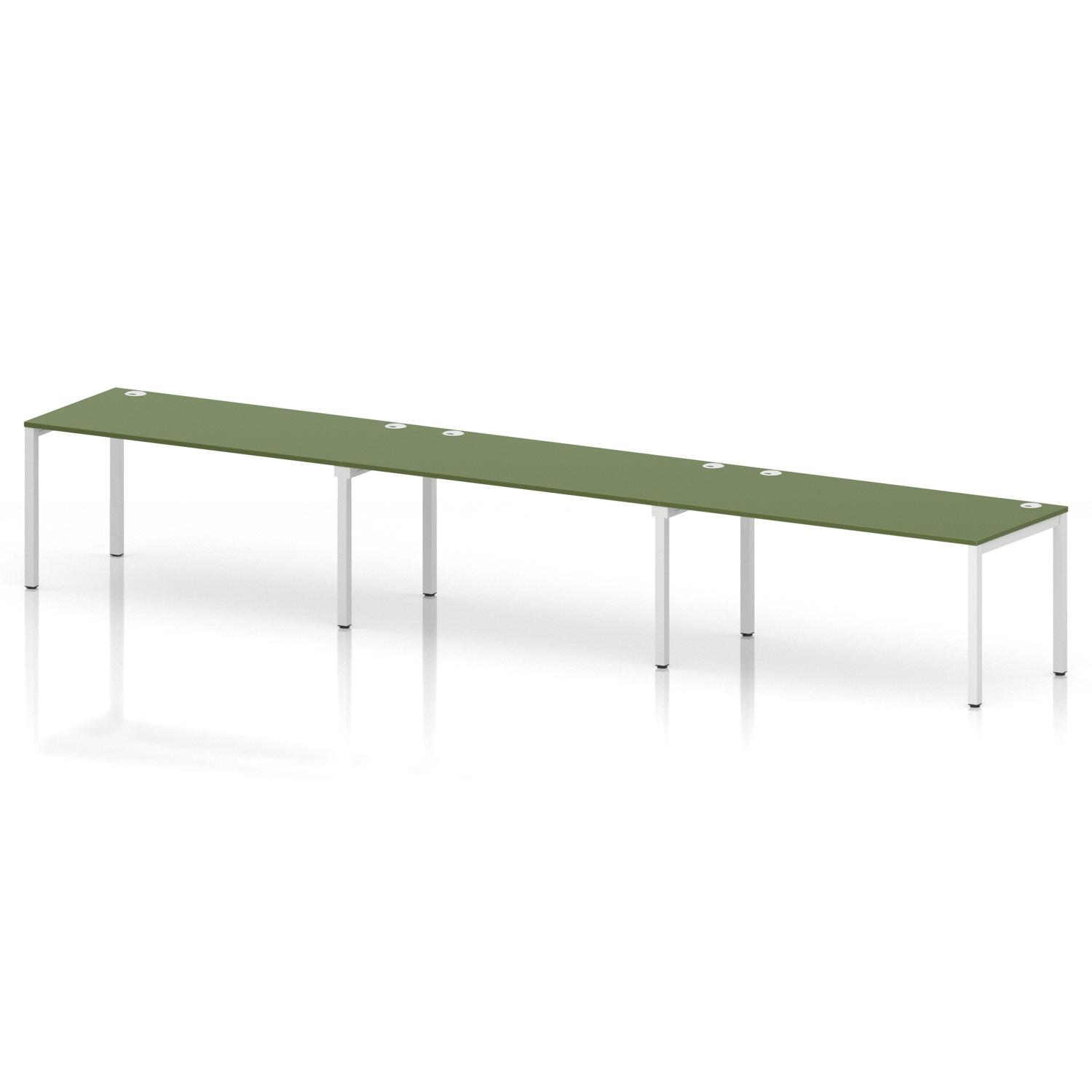 Impulse Bench Single Row 3 Person 1600 White Frame Office Bench Desk Moss Green Impulse Bench Single Row 3 Person 1600 White Frame Office Bench Desk Moss Green