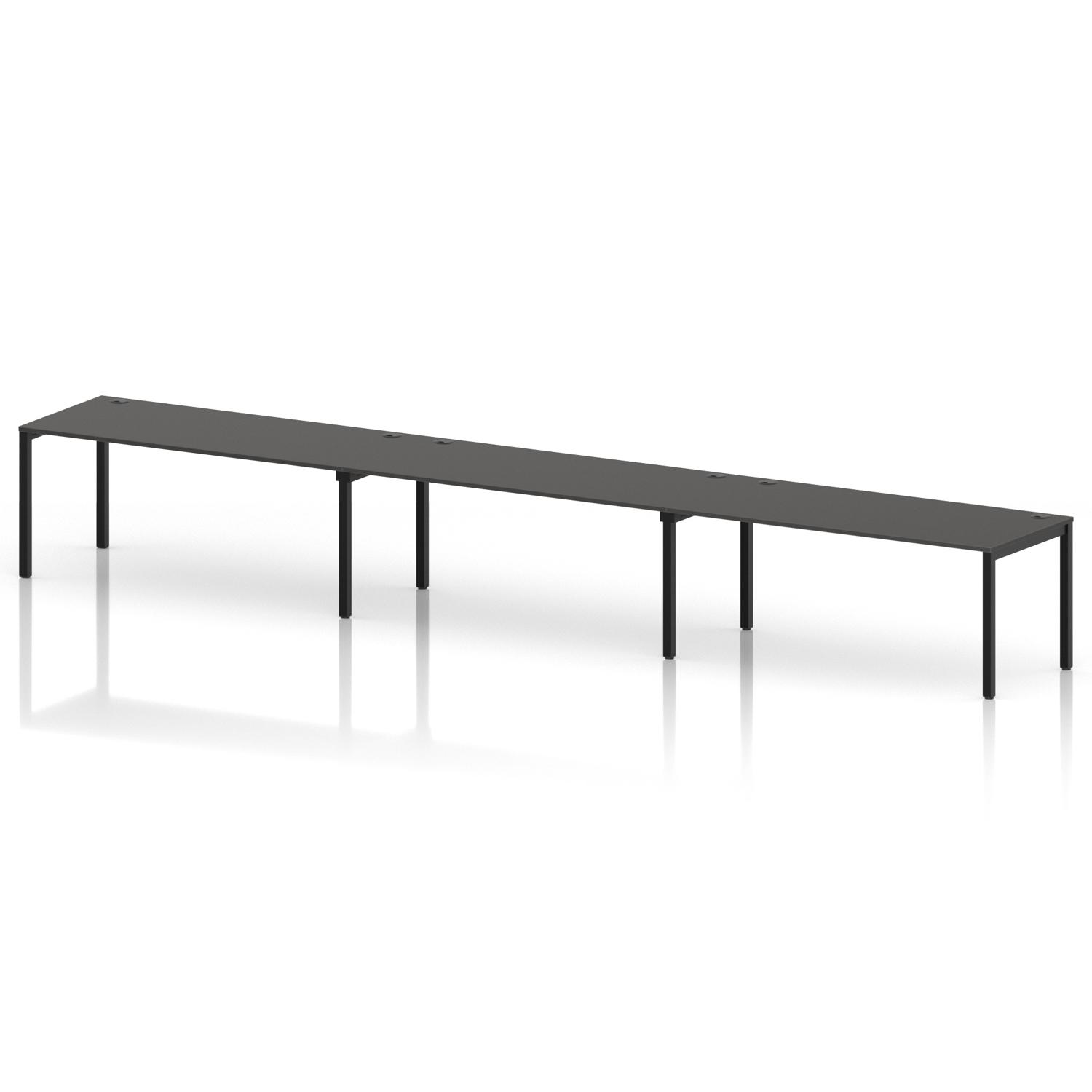 Impulse Bench Single Row 3 Person 1800 Black Frame Office Bench Desk Carbon Grey Impulse Bench Single Row 3 Person 1800 Black Frame Office Bench Desk Carbon Grey