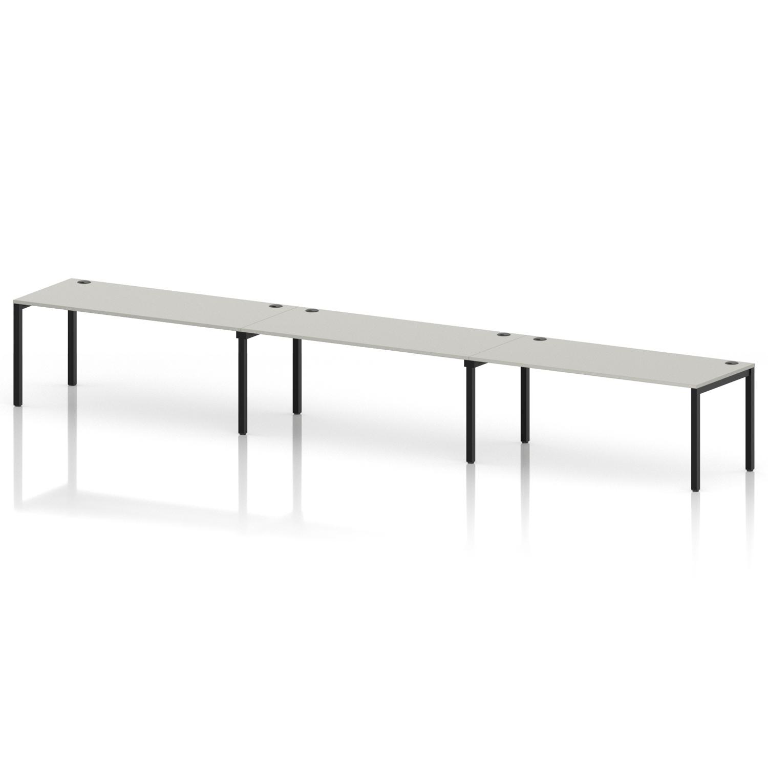 Impulse Bench Single Row 3 Person 1800 Black Frame Office Bench Desk Dove Grey Impulse Bench Single Row 3 Person 1800 Black Frame Office Bench Desk Dove Grey