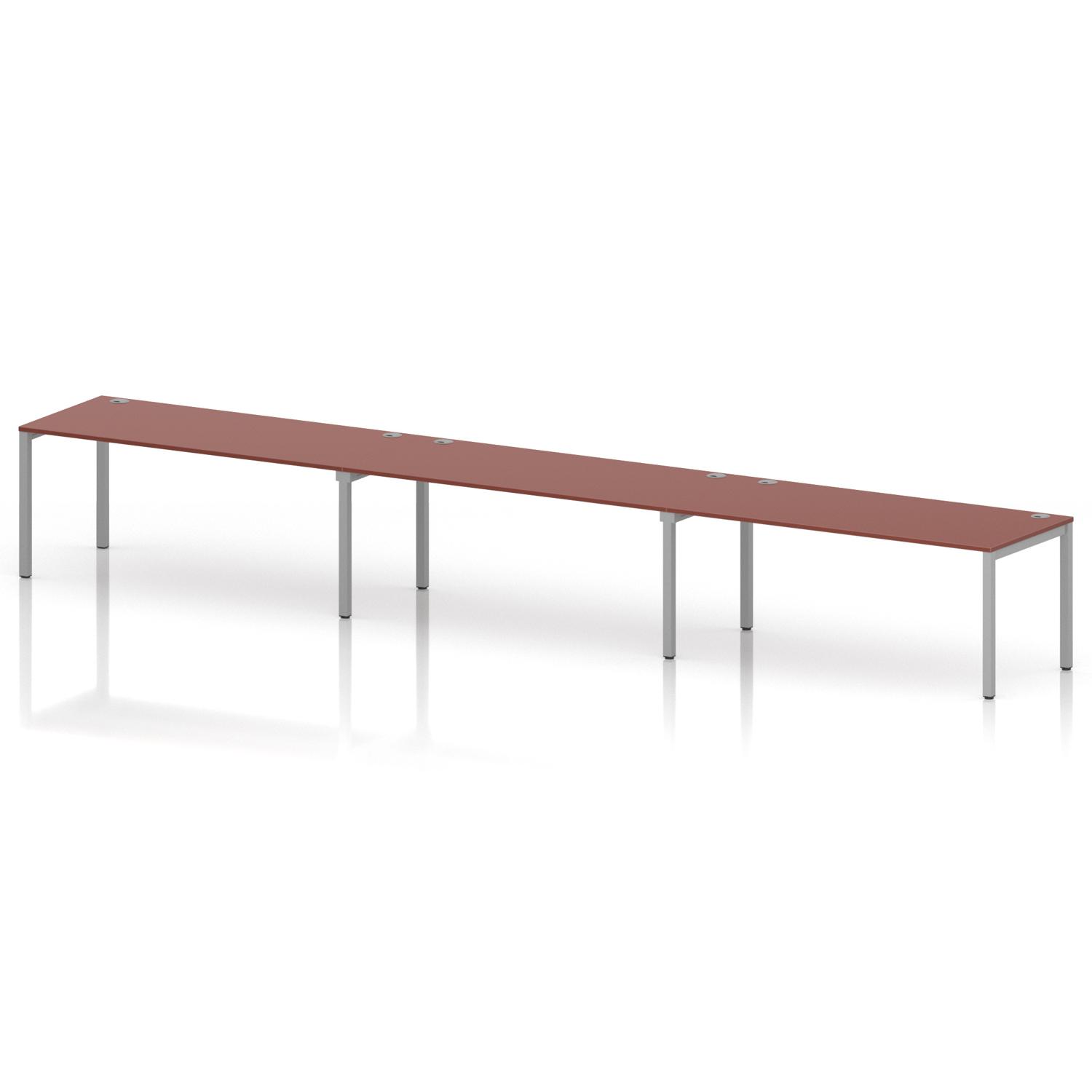 Impulse Bench Single Row 3 Person 1800 Silver Frame Office Bench Desk Brick Red Impulse Bench Single Row 3 Person 1800 Silver Frame Office Bench Desk Brick Red