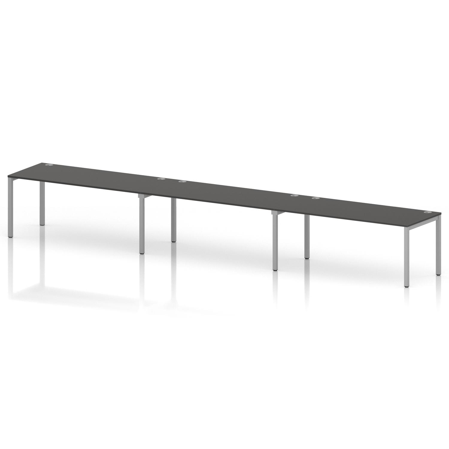 Impulse Bench Single Row 3 Person 1800 Silver Frame Office Bench Desk Carbon Grey Impulse Bench Single Row 3 Person 1800 Silver Frame Office Bench Desk Carbon Grey