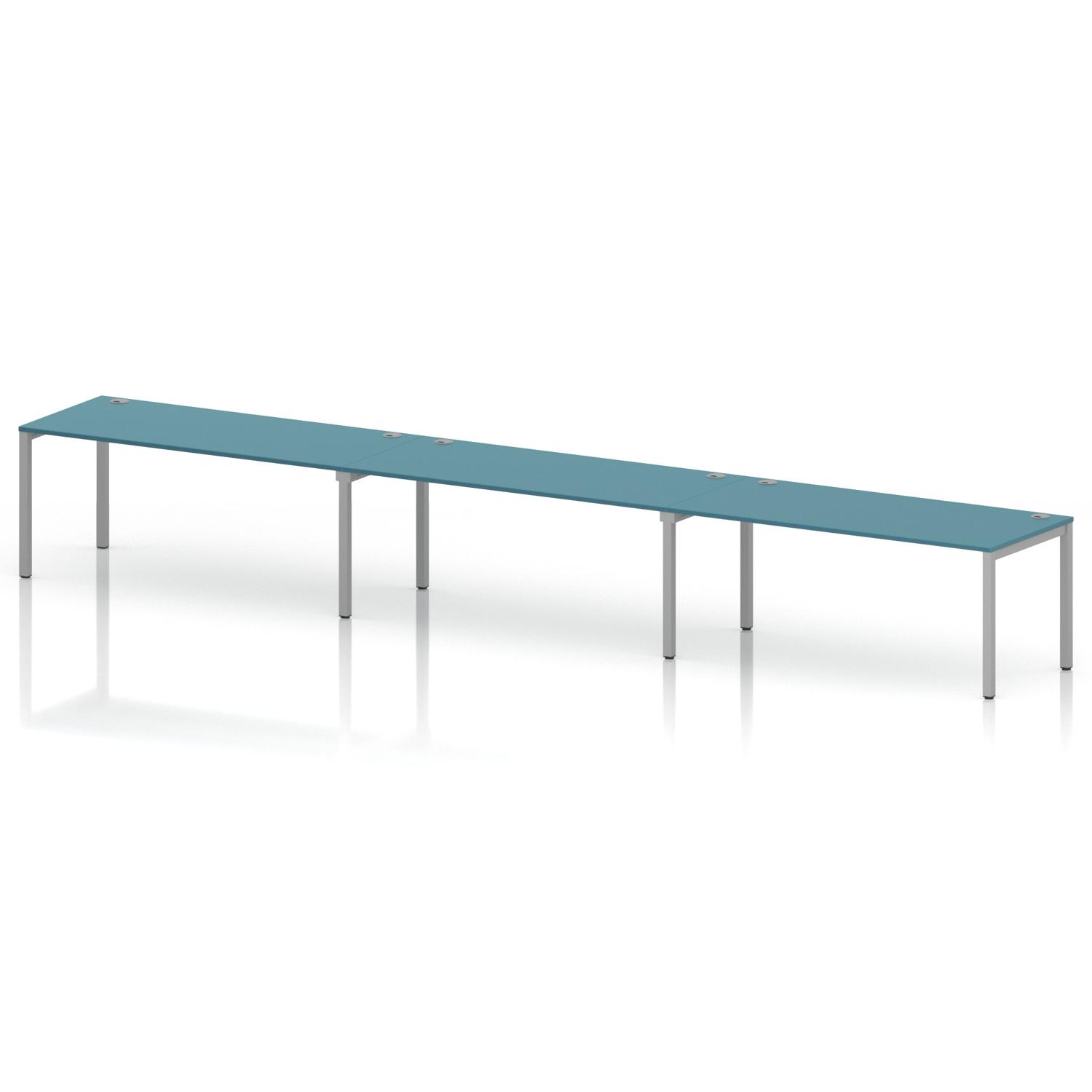 Impulse Bench Single Row 3 Person 1800 Silver Frame Office Bench Desk Dark Teal Impulse Bench Single Row 3 Person 1800 Silver Frame Office Bench Desk Dark Teal