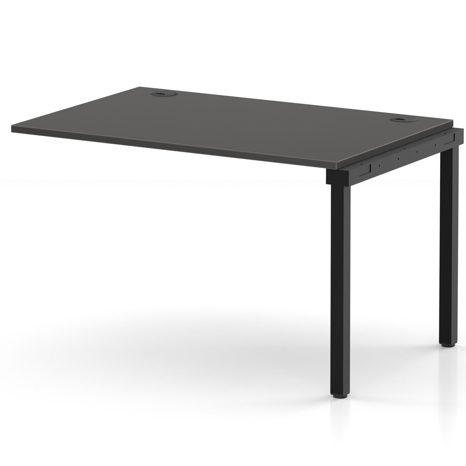 Impulse Bench Single Row Ext Kit 1200 Black Frame Office Bench Desk Carbon Grey Impulse Bench Single Row Ext Kit 1200 Black Frame Office Bench Desk Carbon Grey