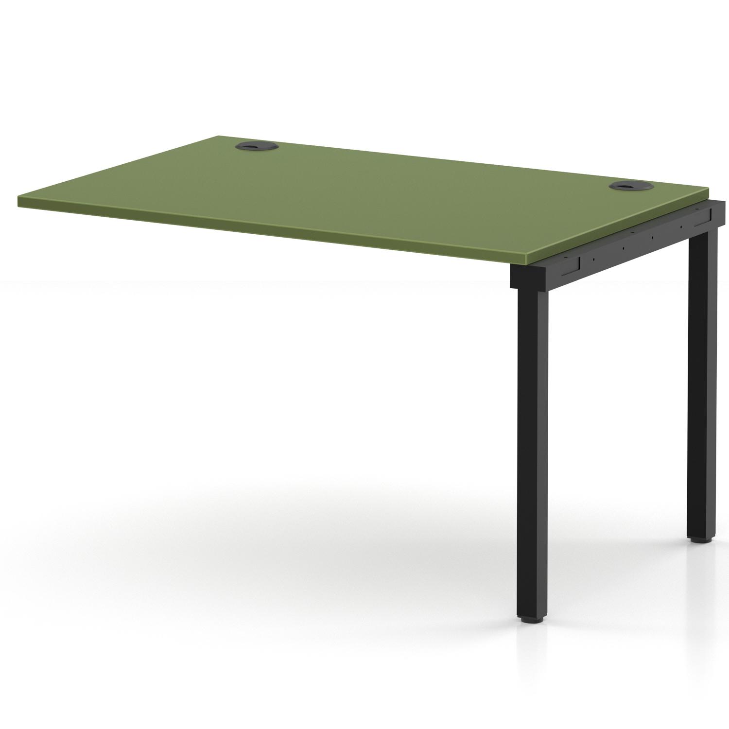 Impulse Bench Single Row Ext Kit 1200 Black Frame Office Bench Desk Moss Green Impulse Bench Single Row Ext Kit 1200 Black Frame Office Bench Desk Moss Green