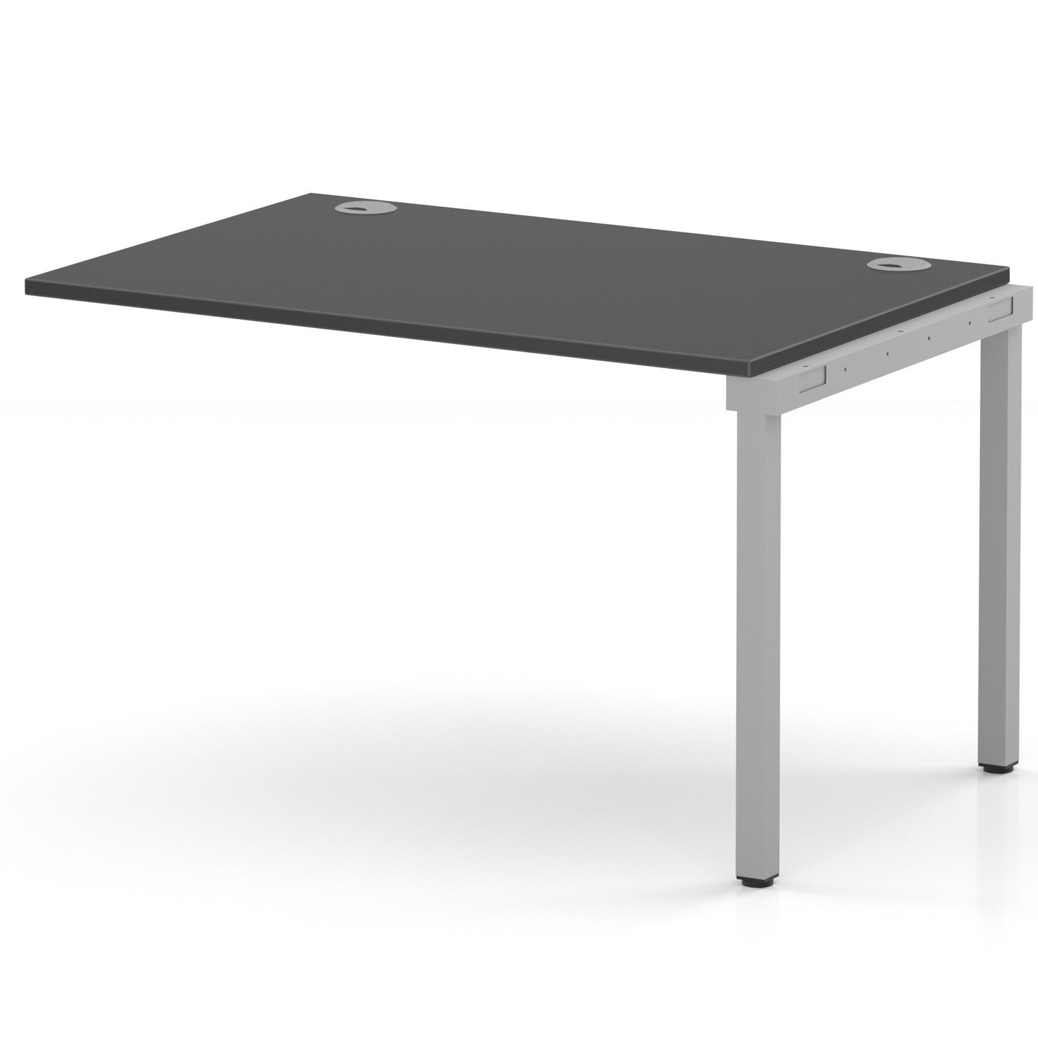 Impulse Bench Single Row Ext Kit 1200 Silver Frame Office Bench Desk Carbon Grey Impulse Bench Single Row Ext Kit 1200 Silver Frame Office Bench Desk Carbon Grey