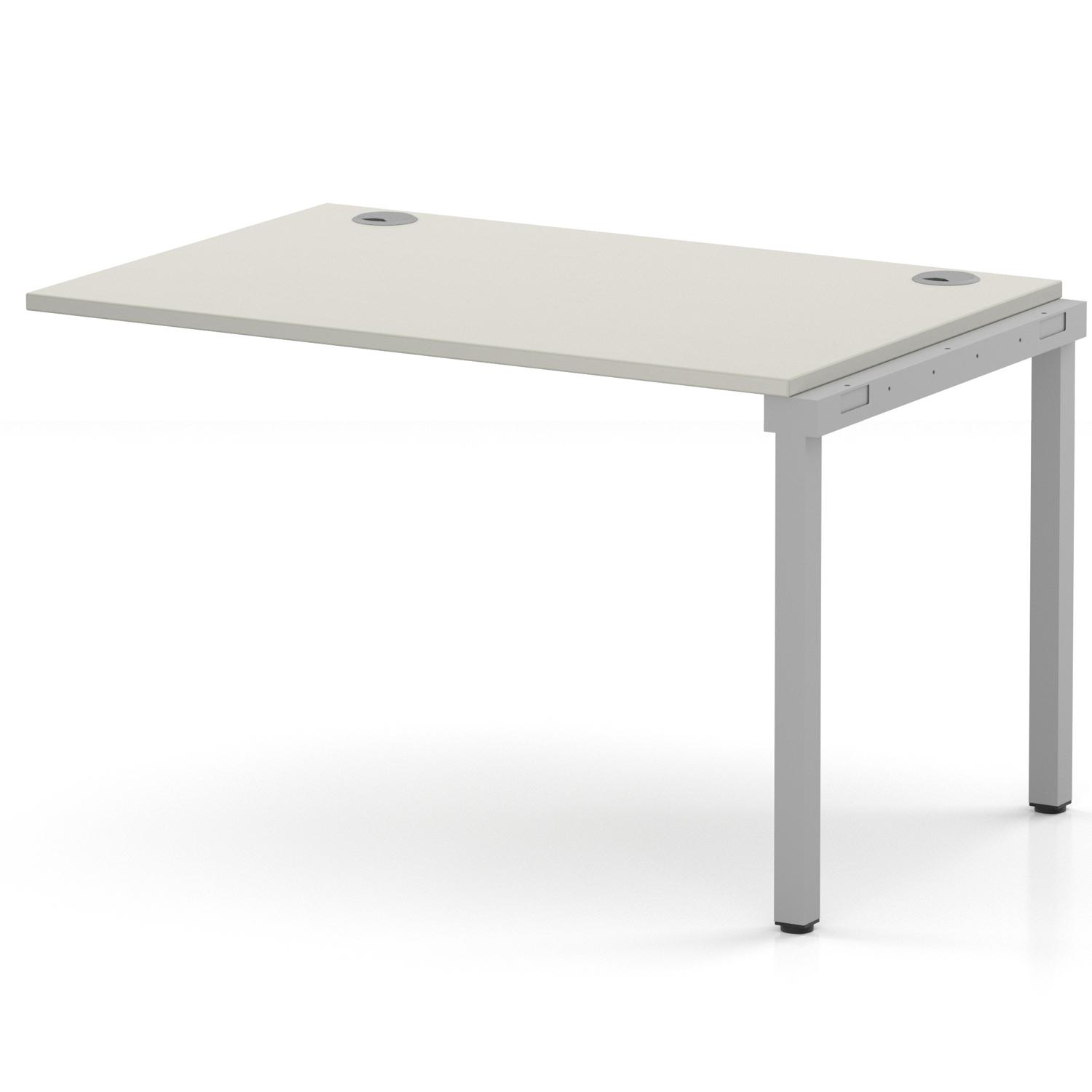 Impulse Bench Single Row Ext Kit 1200 Silver Frame Office Bench Desk Dove Grey Impulse Bench Single Row Ext Kit 1200 Silver Frame Office Bench Desk Dove Grey