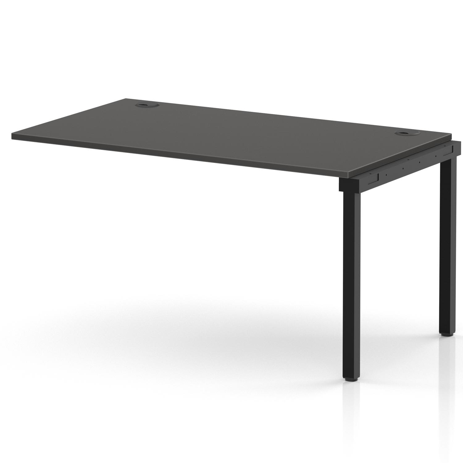 Impulse Bench Single Row Ext Kit 1400 Black Frame Office Bench Desk Carbon Grey Impulse Bench Single Row Ext Kit 1400 Black Frame Office Bench Desk Carbon Grey
