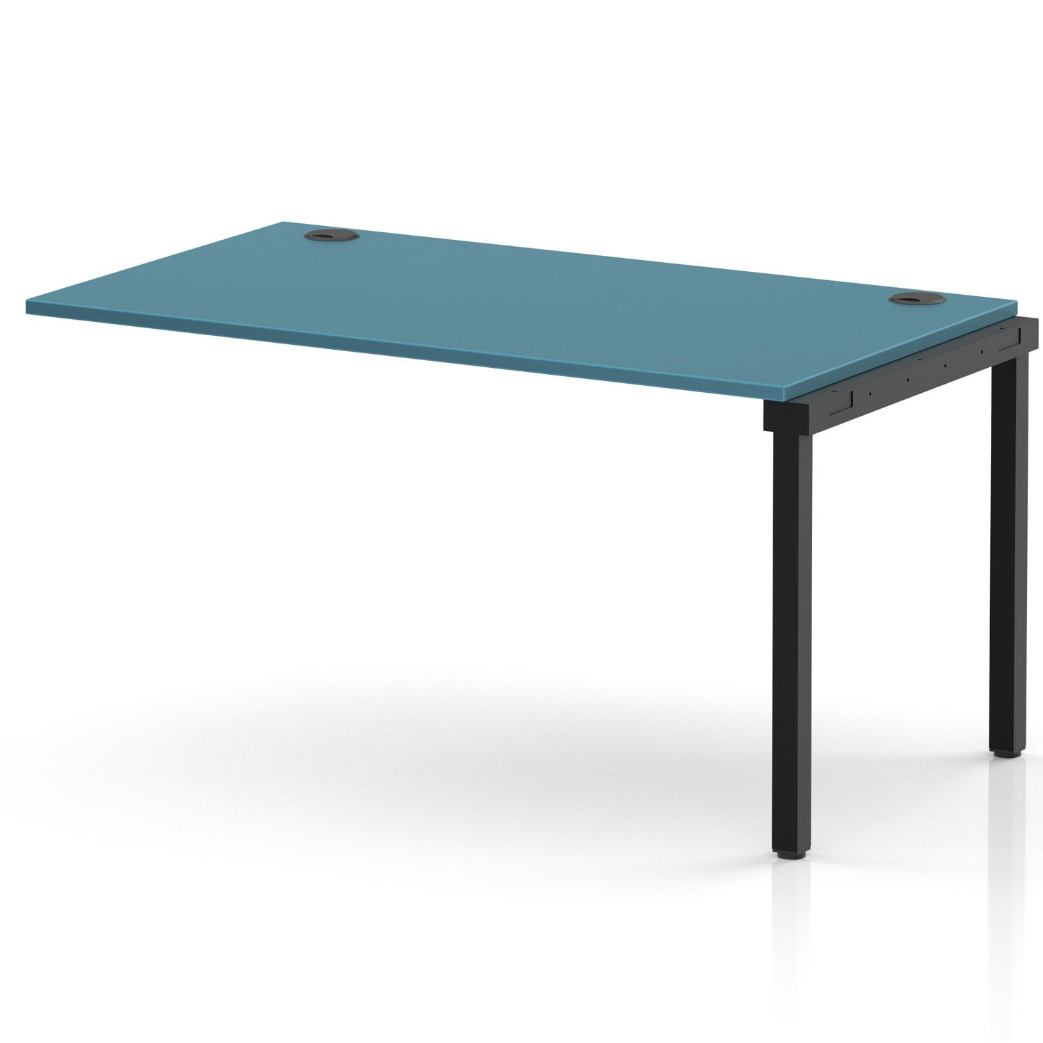 Impulse Bench Single Row Ext Kit 1400 Black Frame Office Bench Desk Dark Teal Impulse Bench Single Row Ext Kit 1400 Black Frame Office Bench Desk Dark Teal