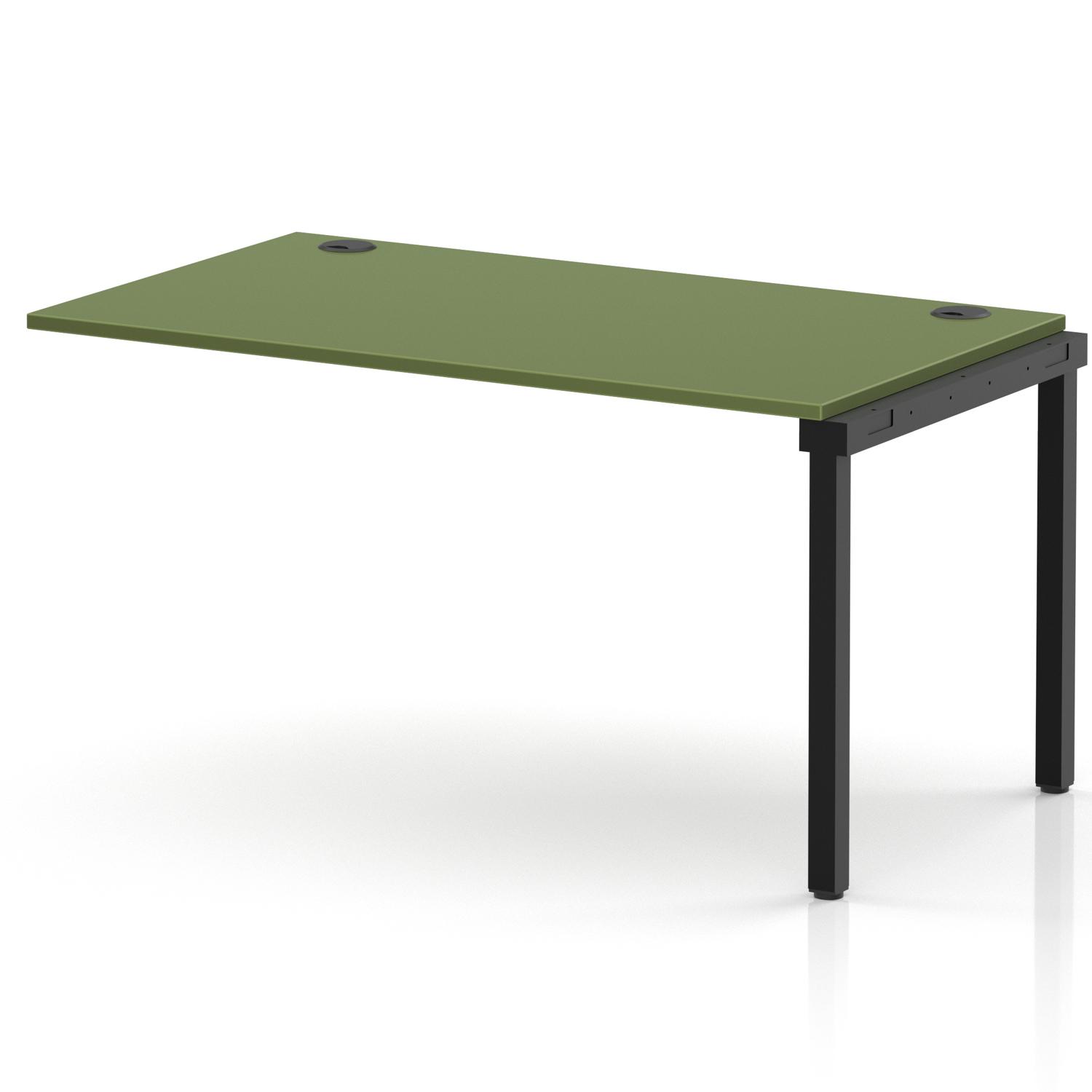 Impulse Bench Single Row Ext Kit 1400 Black Frame Office Bench Desk Moss Green Impulse Bench Single Row Ext Kit 1400 Black Frame Office Bench Desk Moss Green