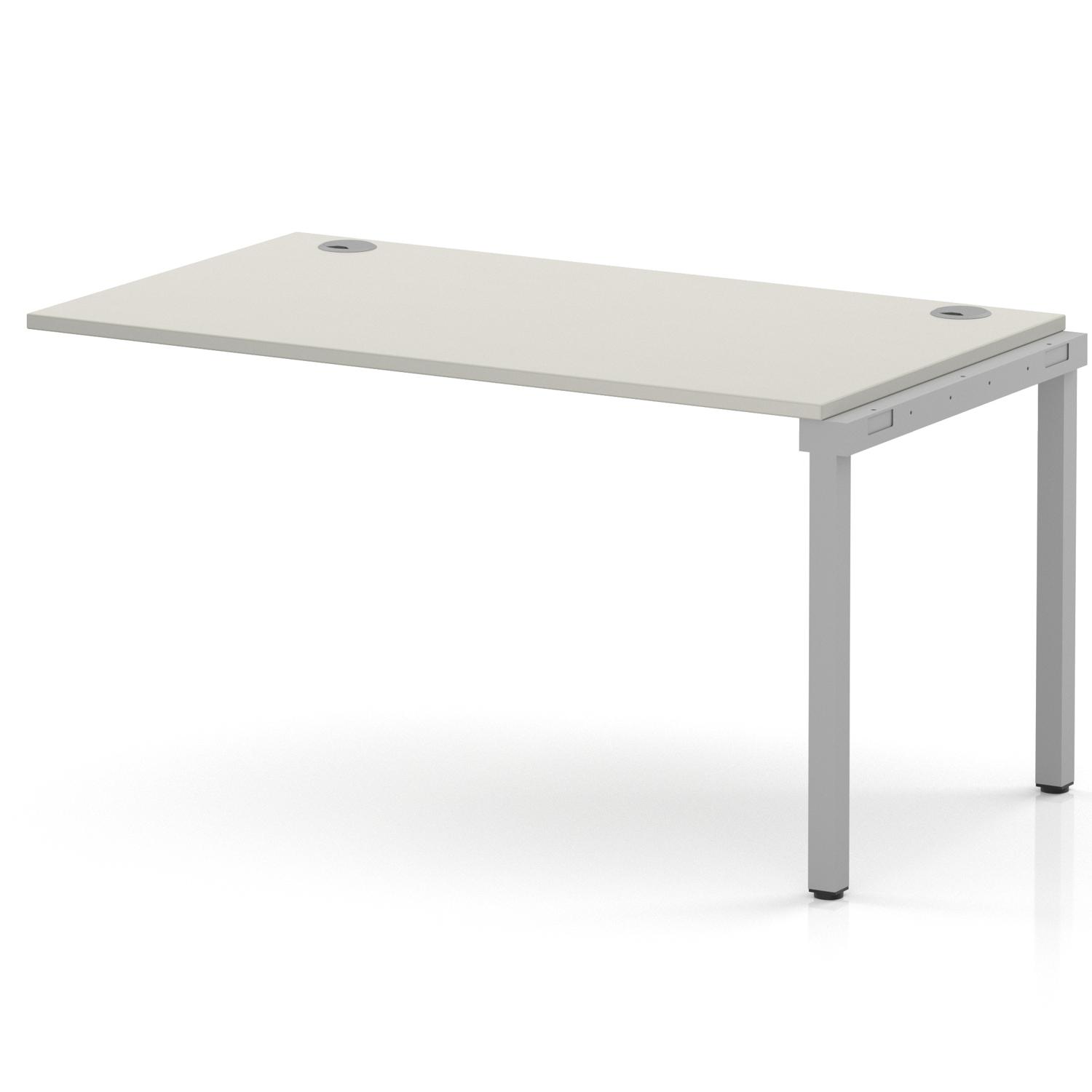 Impulse Bench Single Row Ext Kit 1400 Silver Frame Office Bench Desk Dove Grey Impulse Bench Single Row Ext Kit 1400 Silver Frame Office Bench Desk Dove Grey