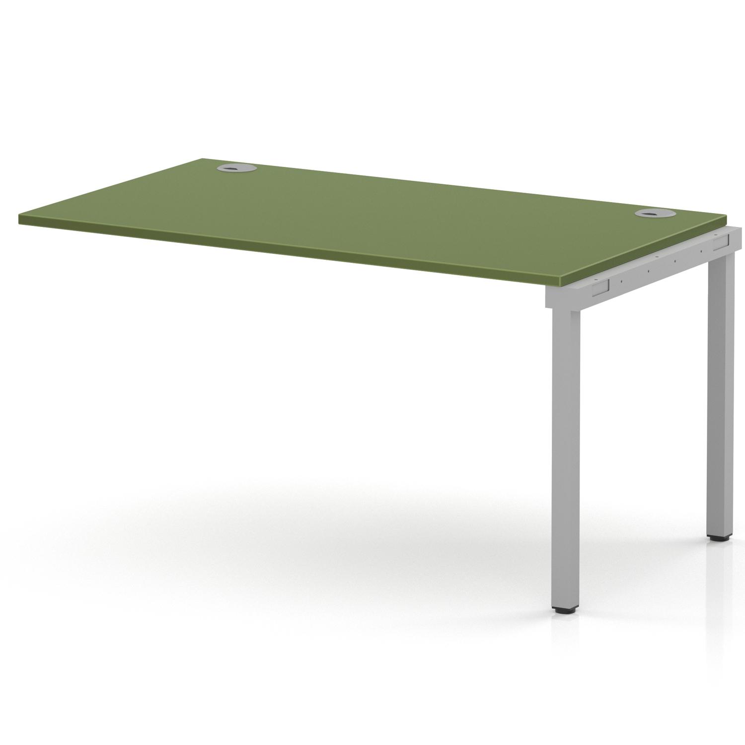 Impulse Bench Single Row Ext Kit 1400 Silver Frame Office Bench Desk Moss Green Impulse Bench Single Row Ext Kit 1400 Silver Frame Office Bench Desk Moss Green