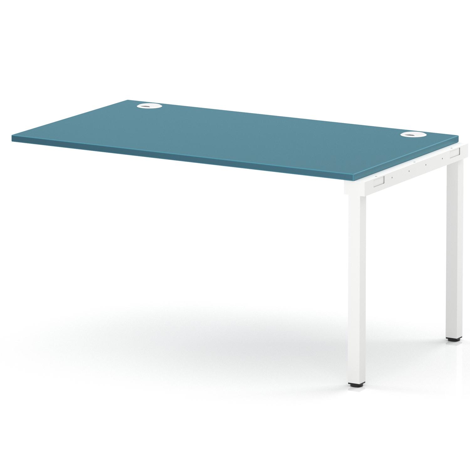 Impulse Bench Single Row Ext Kit 1400 White Frame Office Bench Desk Dark Teal Impulse Bench Single Row Ext Kit 1400 White Frame Office Bench Desk Dark Teal