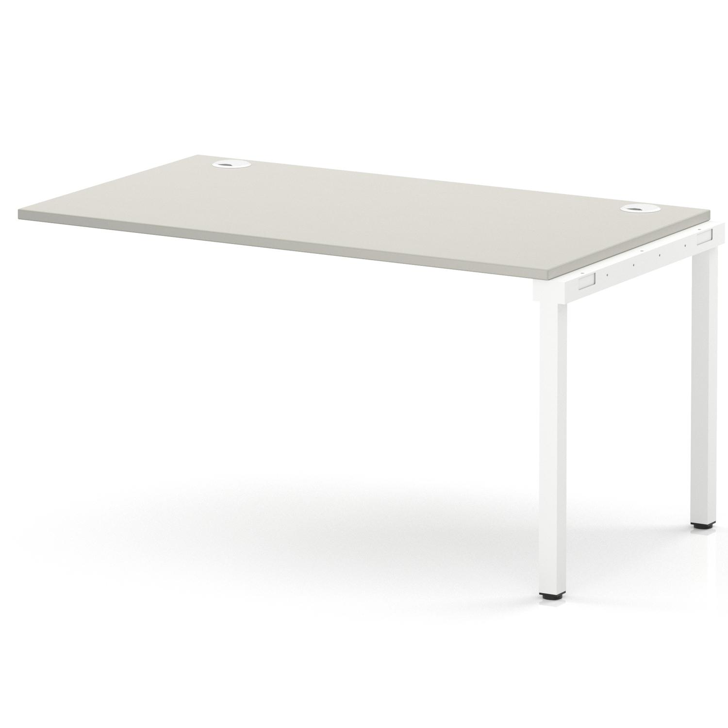 Impulse Bench Single Row Ext Kit 1400 White Frame Office Bench Desk Dove Grey Impulse Bench Single Row Ext Kit 1400 White Frame Office Bench Desk Dove Grey