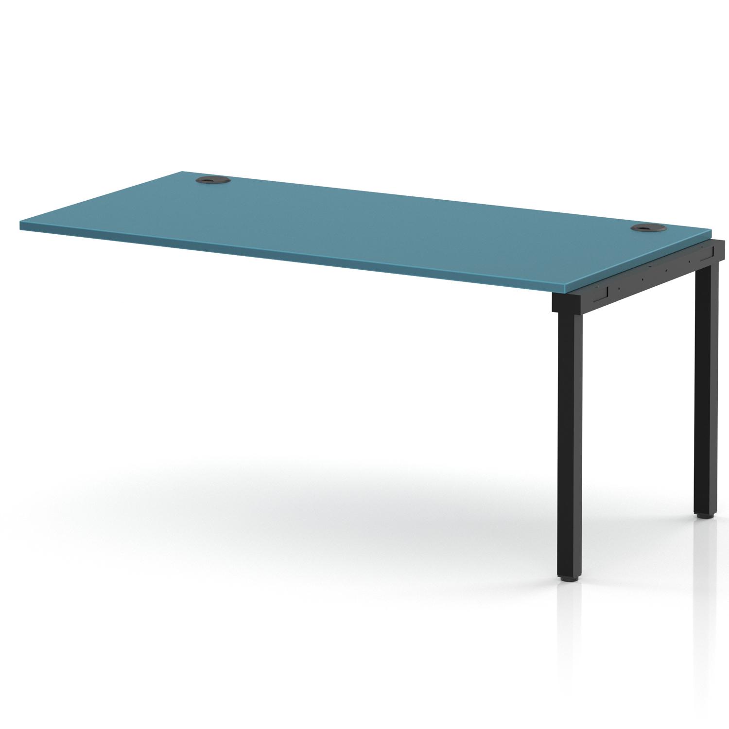Impulse Bench Single Row Ext Kit 1600 Black Frame Office Bench Desk Dark Teal Impulse Bench Single Row Ext Kit 1600 Black Frame Office Bench Desk Dark Teal