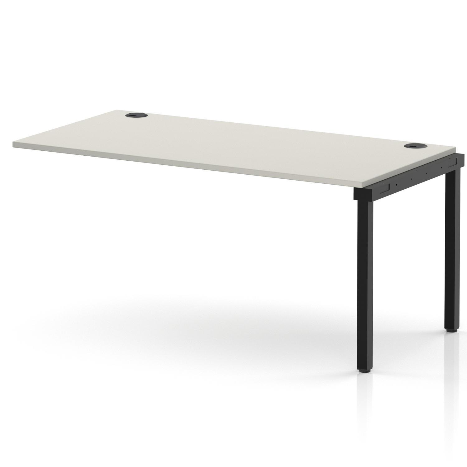 Impulse Bench Single Row Ext Kit 1600 Black Frame Office Bench Desk Dove Grey Impulse Bench Single Row Ext Kit 1600 Black Frame Office Bench Desk Dove Grey