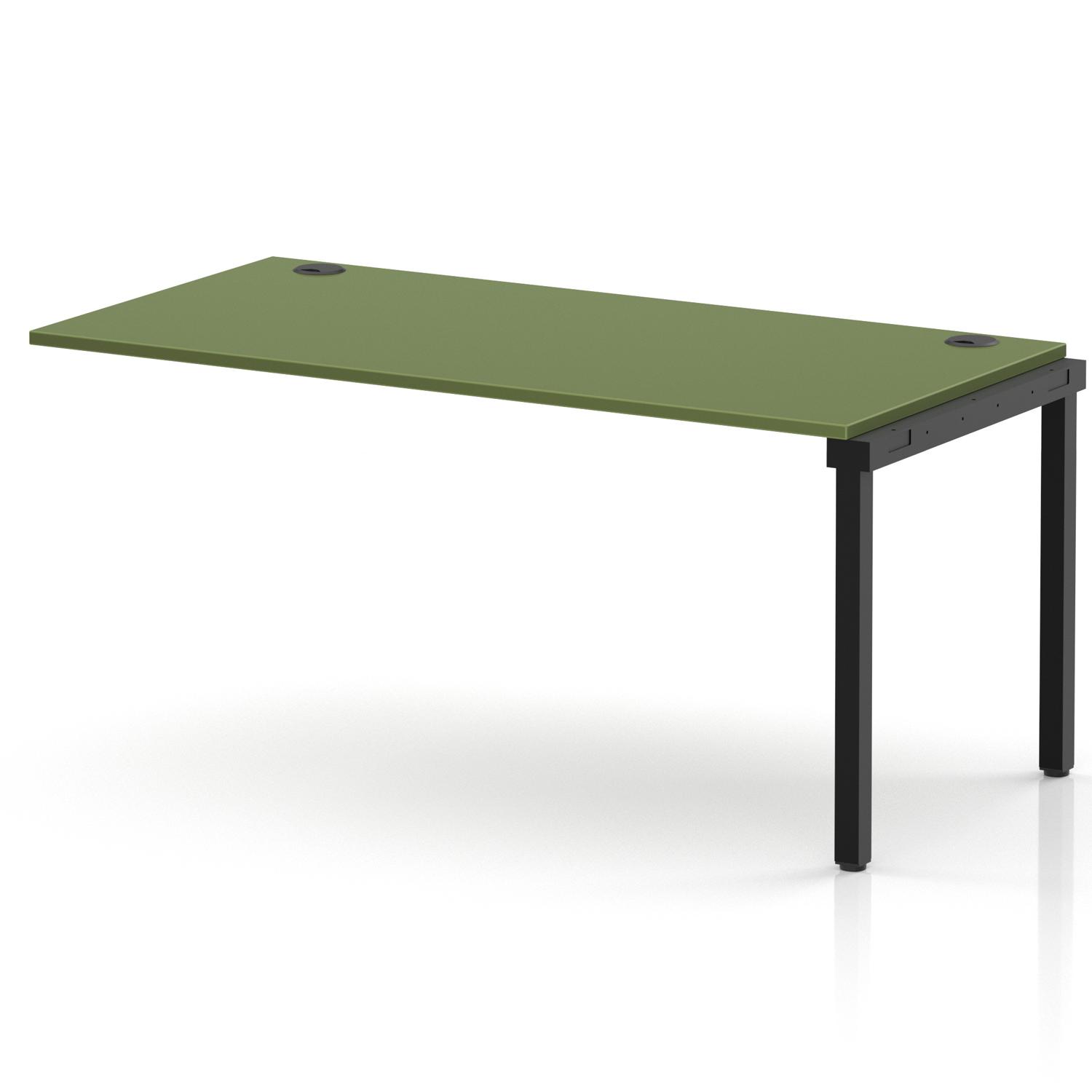 Impulse Bench Single Row Ext Kit 1600 Black Frame Office Bench Desk Moss Green Impulse Bench Single Row Ext Kit 1600 Black Frame Office Bench Desk Moss Green
