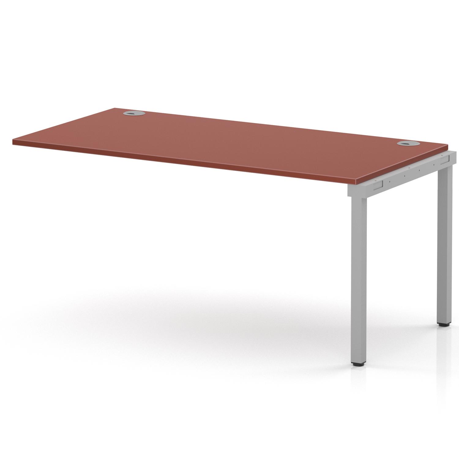 Impulse Bench Single Row Ext Kit 1600 Silver Frame Office Bench Desk Brick Red