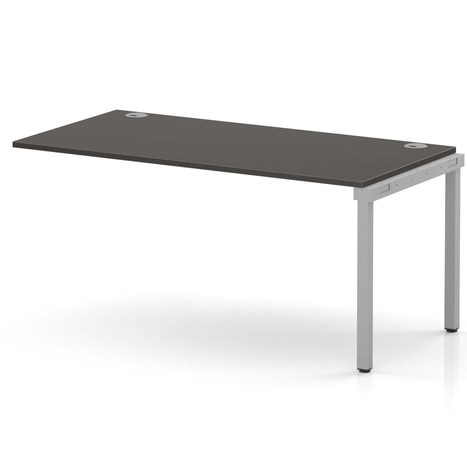Impulse Bench Single Row Ext Kit 1600 Silver Frame Office Bench Desk Carbon Grey Impulse Bench Single Row Ext Kit 1600 Silver Frame Office Bench Desk Carbon Grey