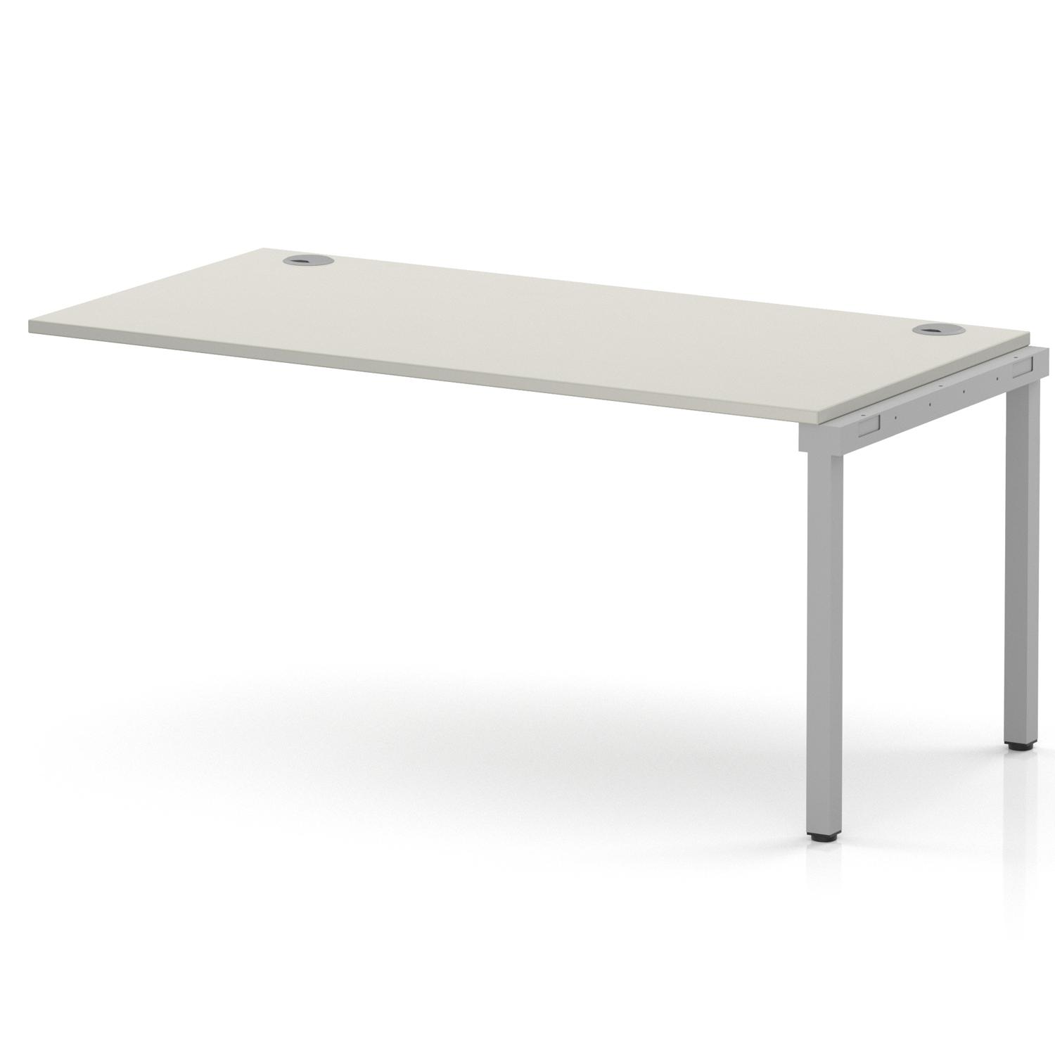 Impulse Bench Single Row Ext Kit 1600 Silver Frame Office Bench Desk Dove Grey Impulse Bench Single Row Ext Kit 1600 Silver Frame Office Bench Desk Dove Grey