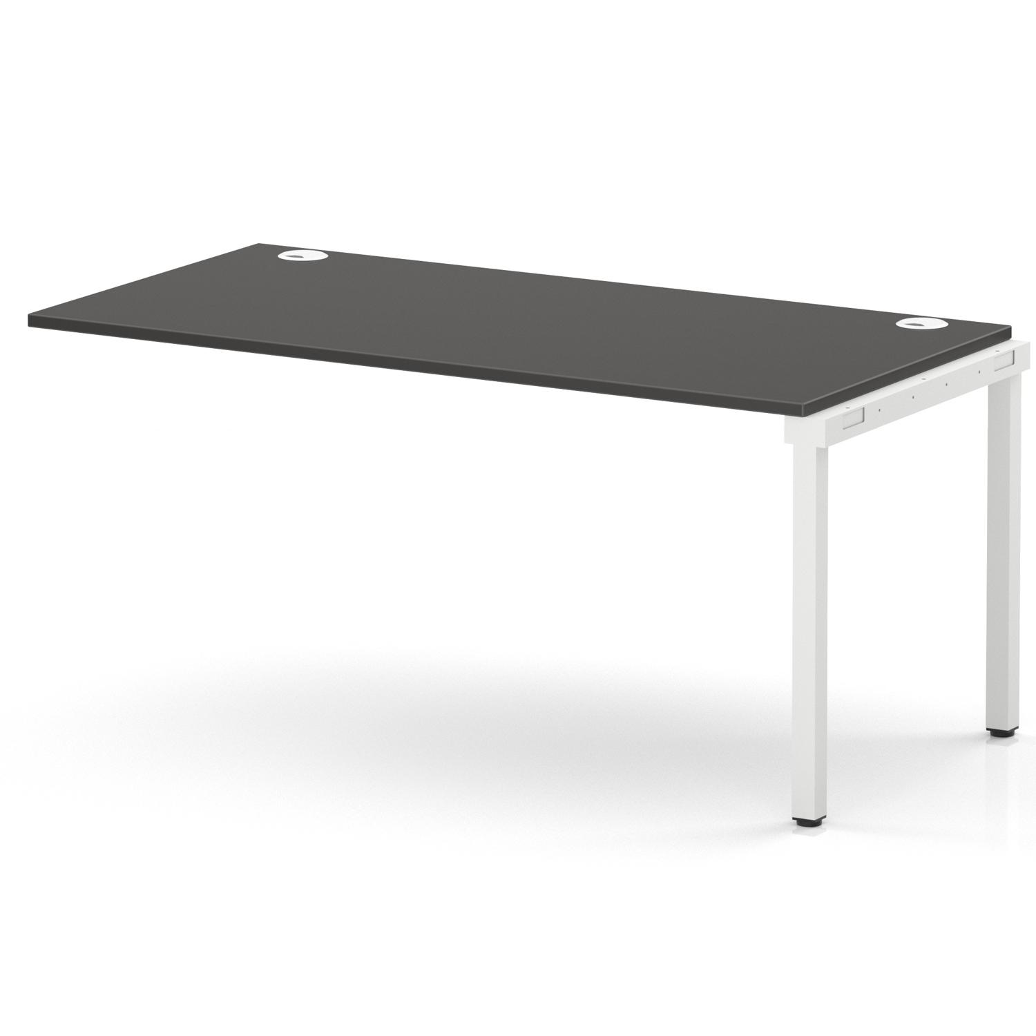 Impulse Bench Single Row Ext Kit 1600 White Frame Office Bench Desk Carbon Grey Impulse Bench Single Row Ext Kit 1600 White Frame Office Bench Desk Carbon Grey