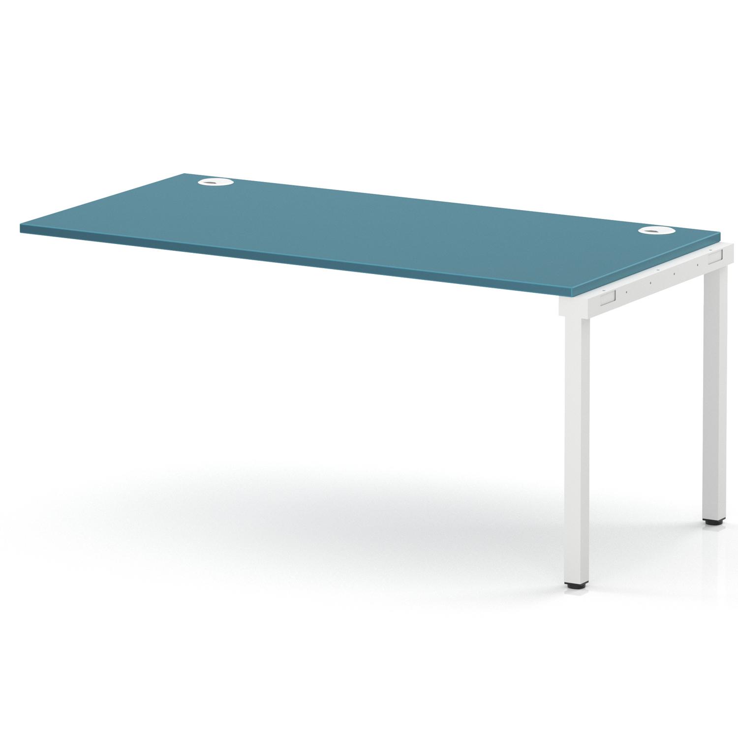 Impulse Bench Single Row Ext Kit 1600 White Frame Office Bench Desk Dark Teal Impulse Bench Single Row Ext Kit 1600 White Frame Office Bench Desk Dark Teal