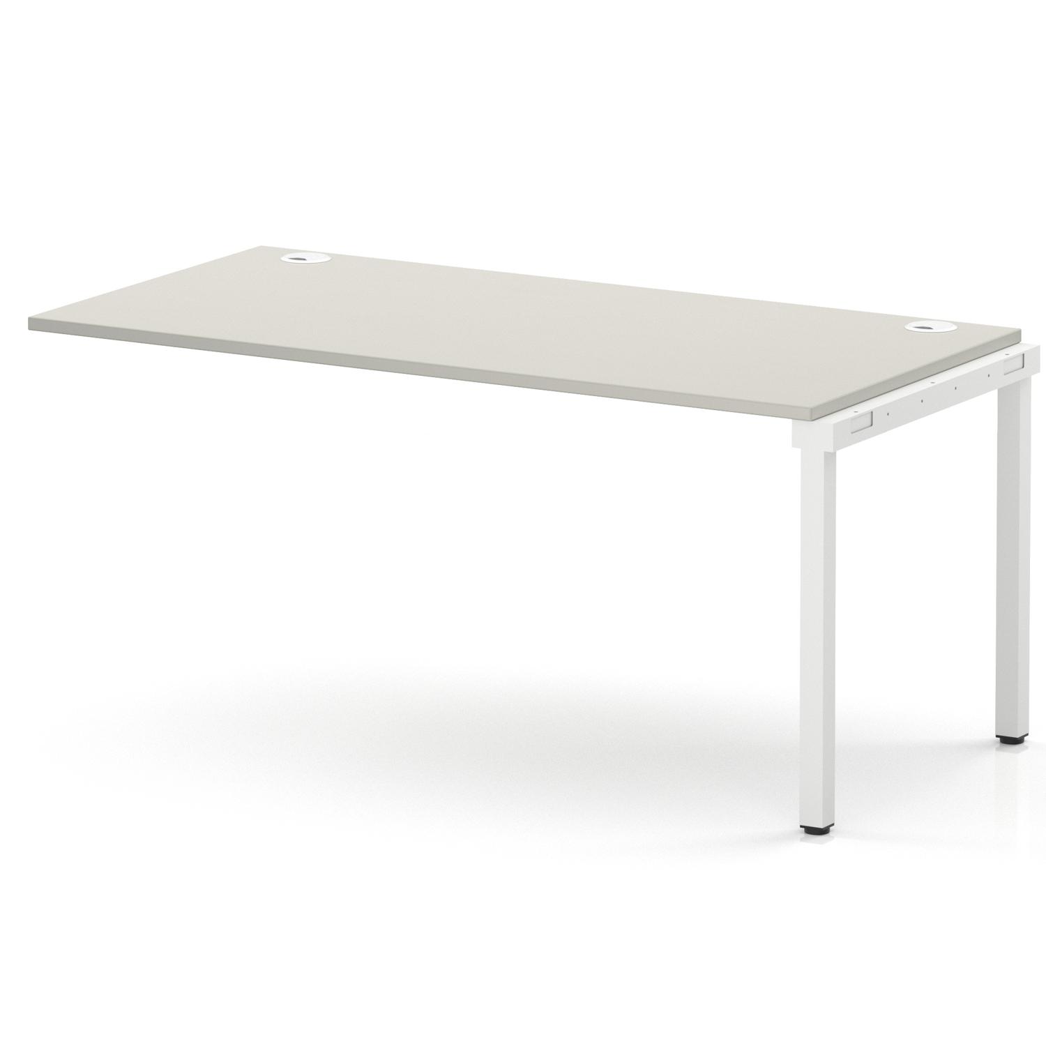 Impulse Bench Single Row Ext Kit 1600 White Frame Office Bench Desk Dove Grey Impulse Bench Single Row Ext Kit 1600 White Frame Office Bench Desk Dove Grey