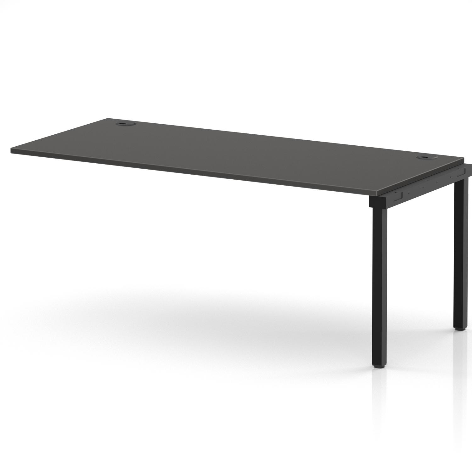 Impulse Bench Single Row Ext Kit 1800 Black Frame Office Bench Desk Carbon Grey Impulse Bench Single Row Ext Kit 1800 Black Frame Office Bench Desk Carbon Grey