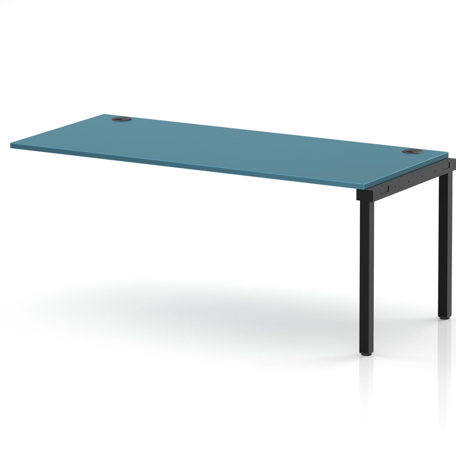 Impulse Bench Single Row Ext Kit 1800 Black Frame Office Bench Desk Dark Teal Impulse Bench Single Row Ext Kit 1800 Black Frame Office Bench Desk Dark Teal
