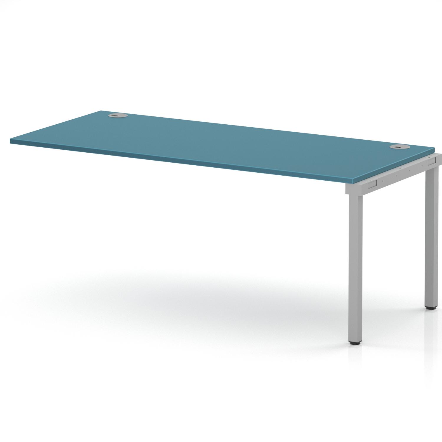 Impulse Bench Single Row Ext Kit 1800 Silver Frame Office Bench Desk Dark Teal Impulse Bench Single Row Ext Kit 1800 Silver Frame Office Bench Desk Dark Teal