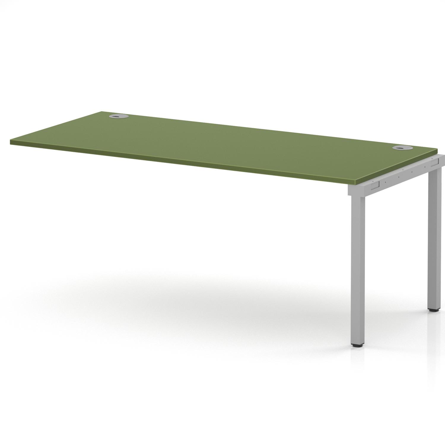 Impulse Bench Single Row Ext Kit 1800 Silver Frame Office Bench Desk Moss Green Impulse Bench Single Row Ext Kit 1800 Silver Frame Office Bench Desk Moss Green