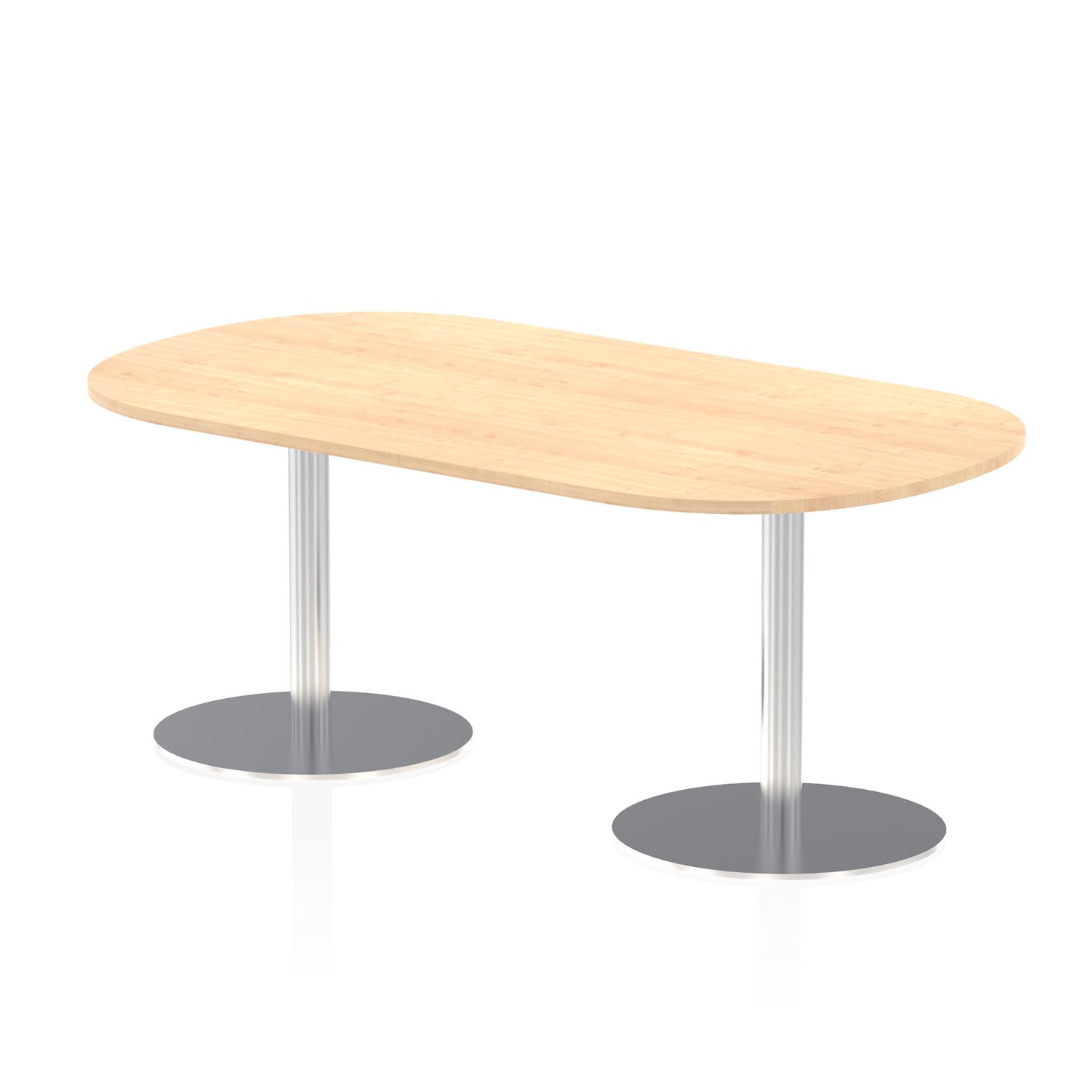 Italia 1800mm Poseur Boardroom Table Maple Top 720mm High Silver Leg