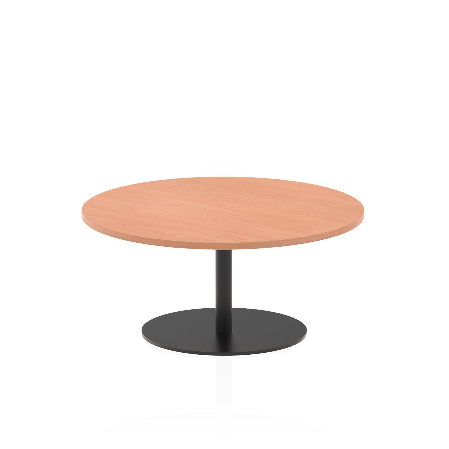 Italia 1000mm Round Coffee Table Beech Top 475mm High Black Leg