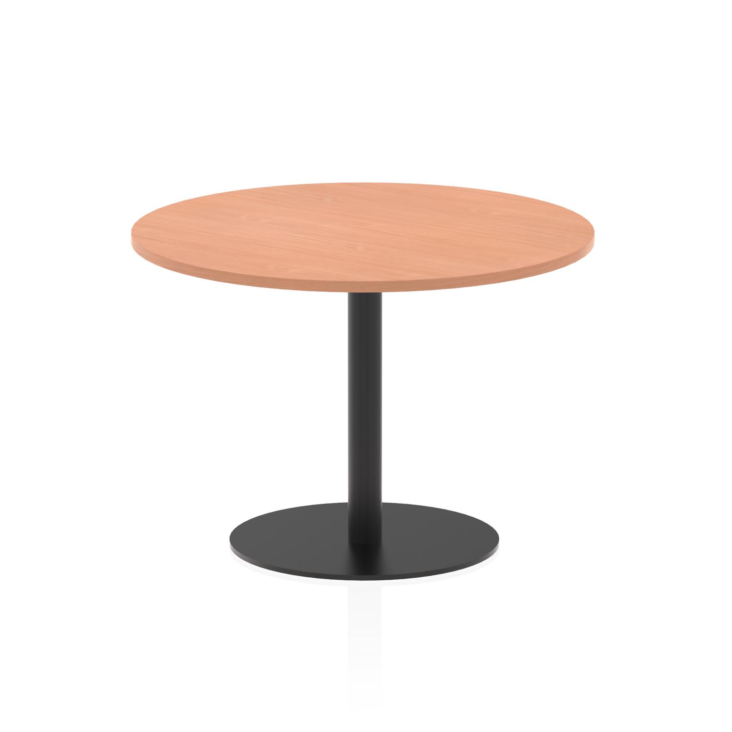 Italia 1000mm Poseur Round Table Beech Top 720mm High Black Leg