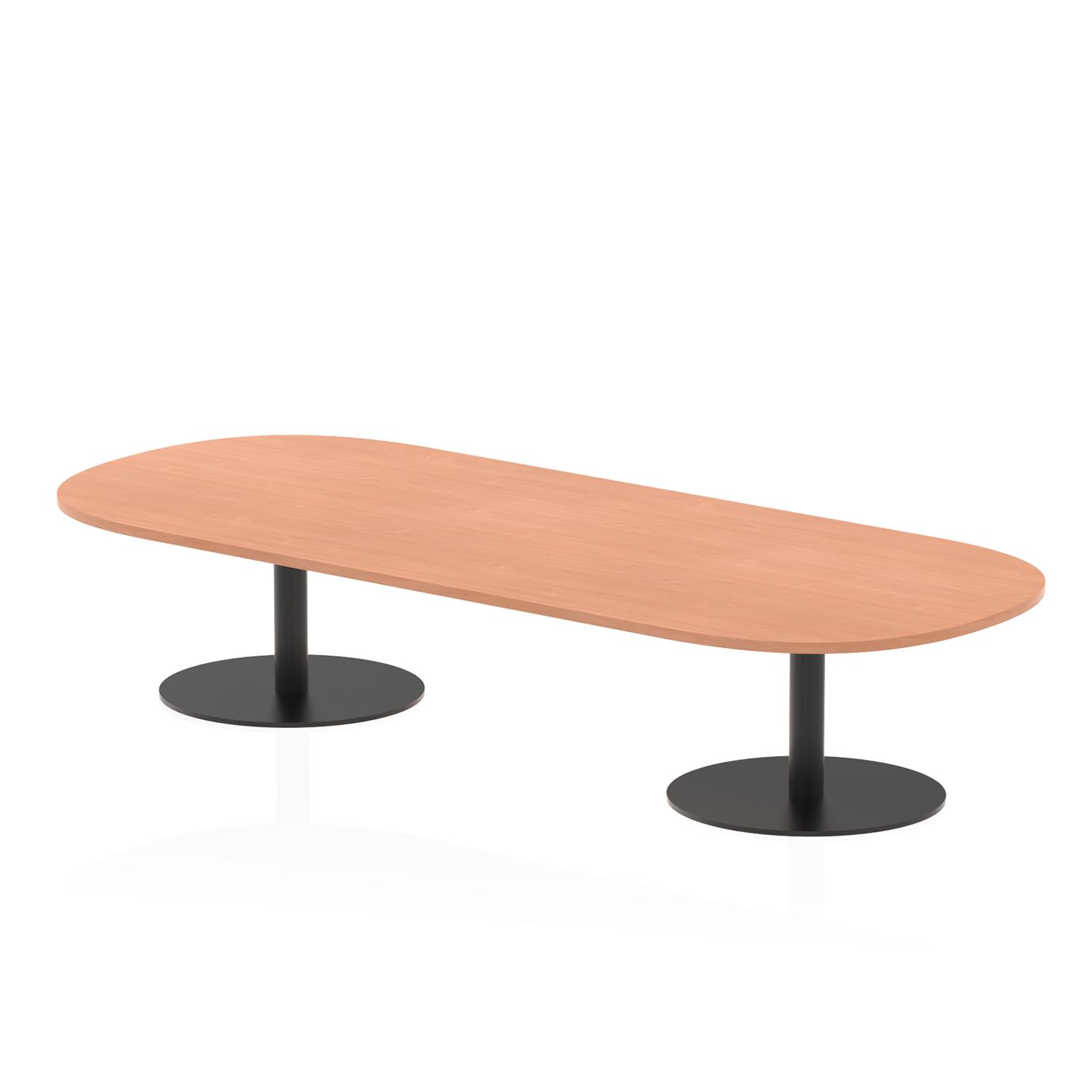 Italia 2400mm Boardroom Coffee Table Beech Top 475mm High Black Leg