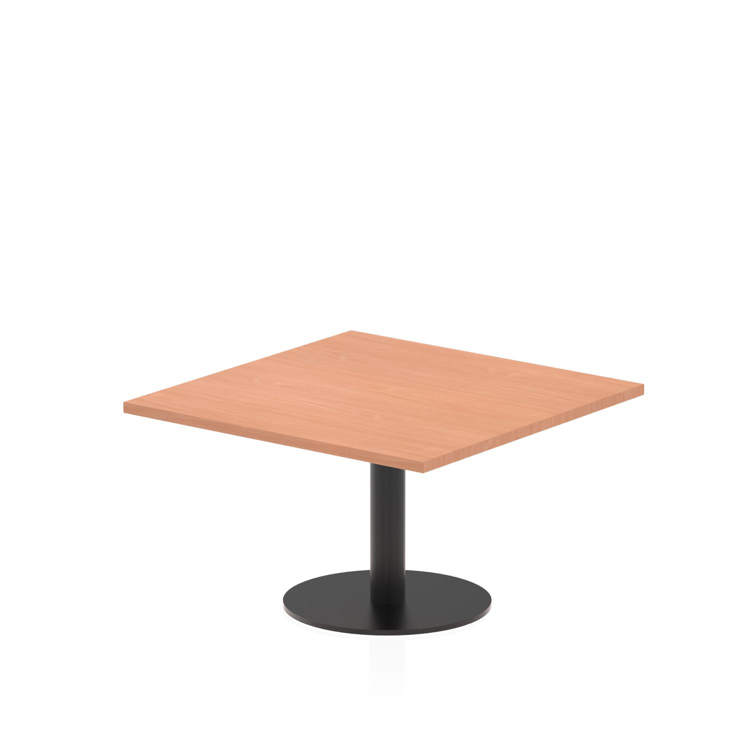 Italia 800mm Square Coffee Table Beech Top 475mm High Black Leg