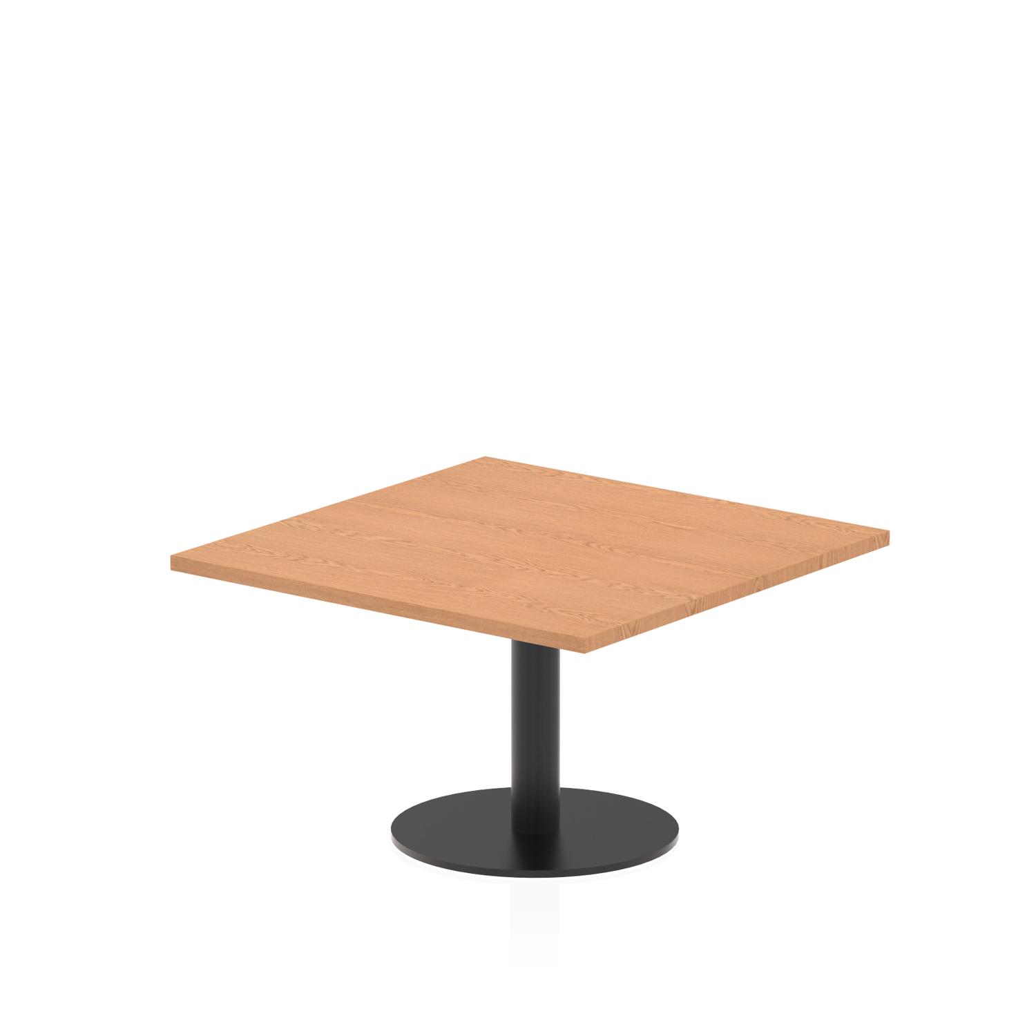 Italia 800mm Square Coffee Table Oak Top 475mm High Black Leg