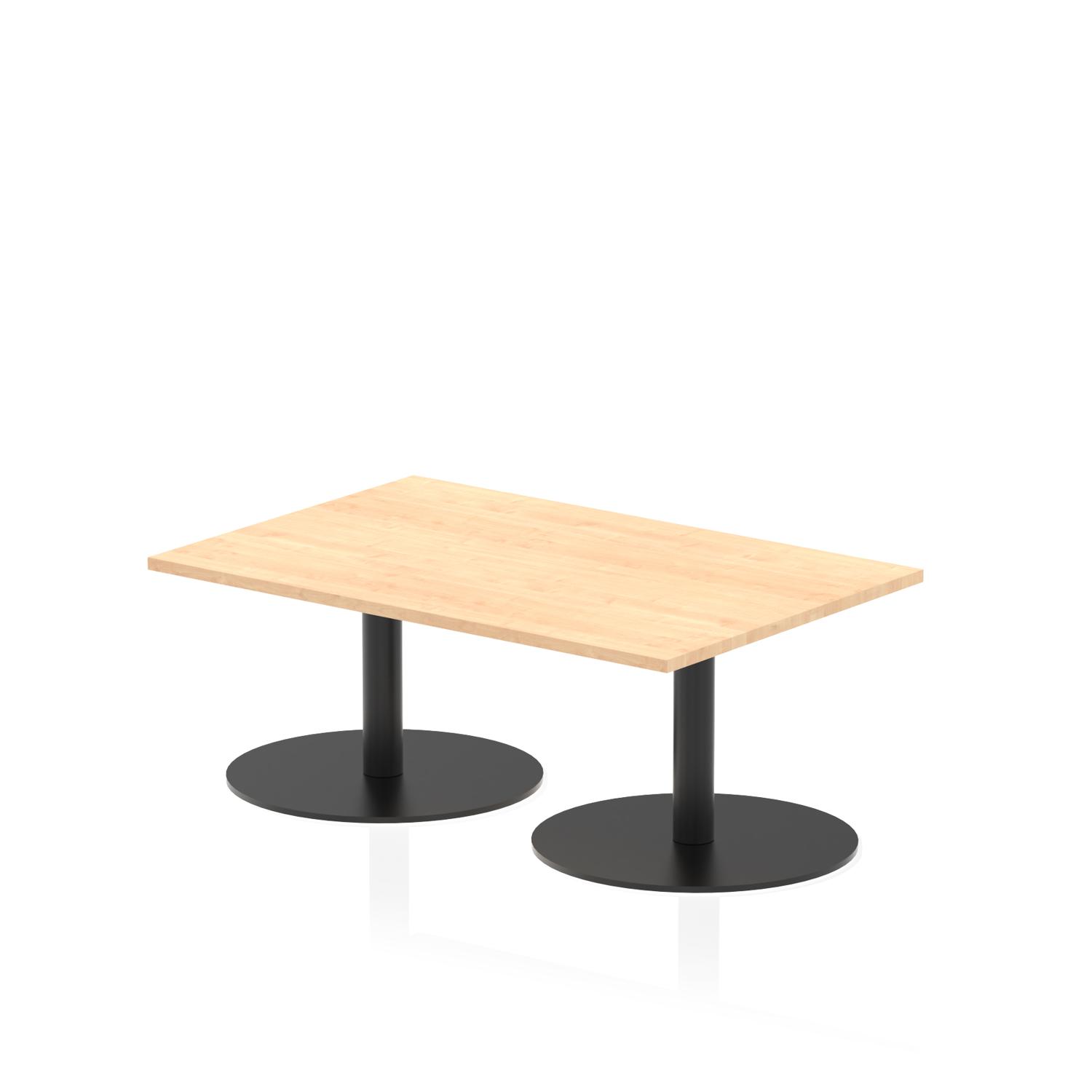 Italia 1200 x 800mm Rectangular Coffee Table Maple Top 475mm High Black Leg