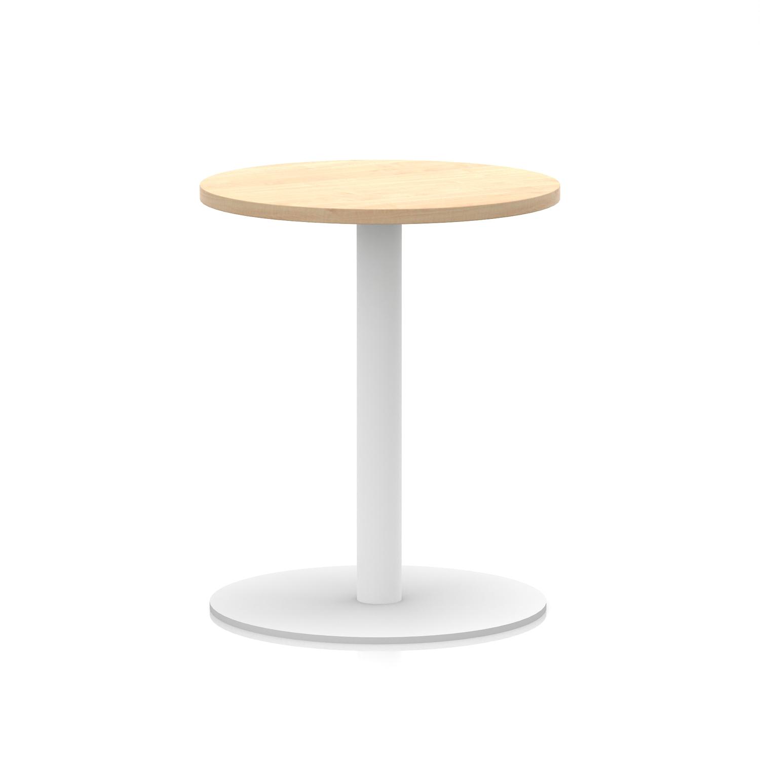 Italia 600mm Poseur Round Table Maple Top 720mm High White Leg
