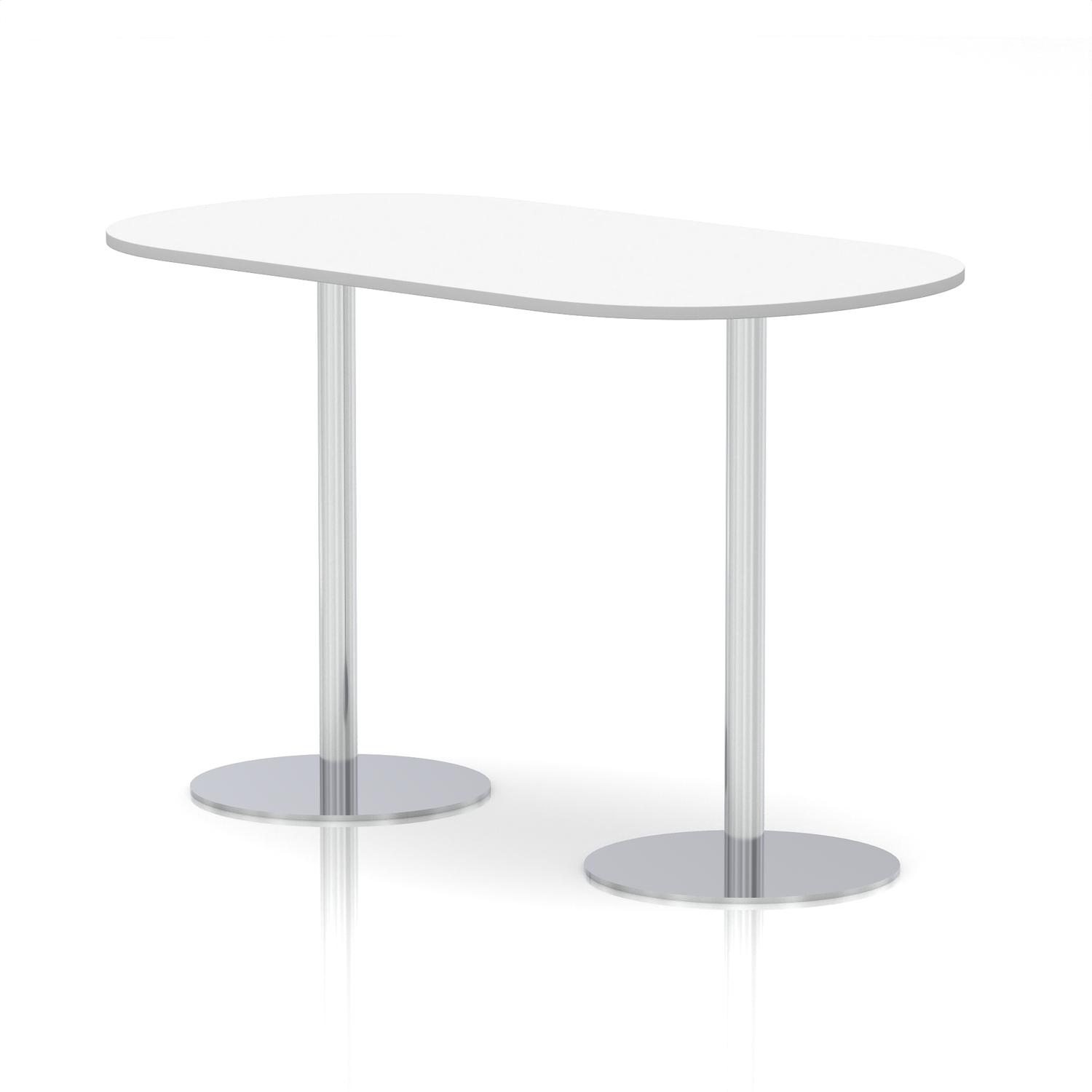 Italia 1800mm Poseur Boardroom Table White Top 1145mm High White Leg
