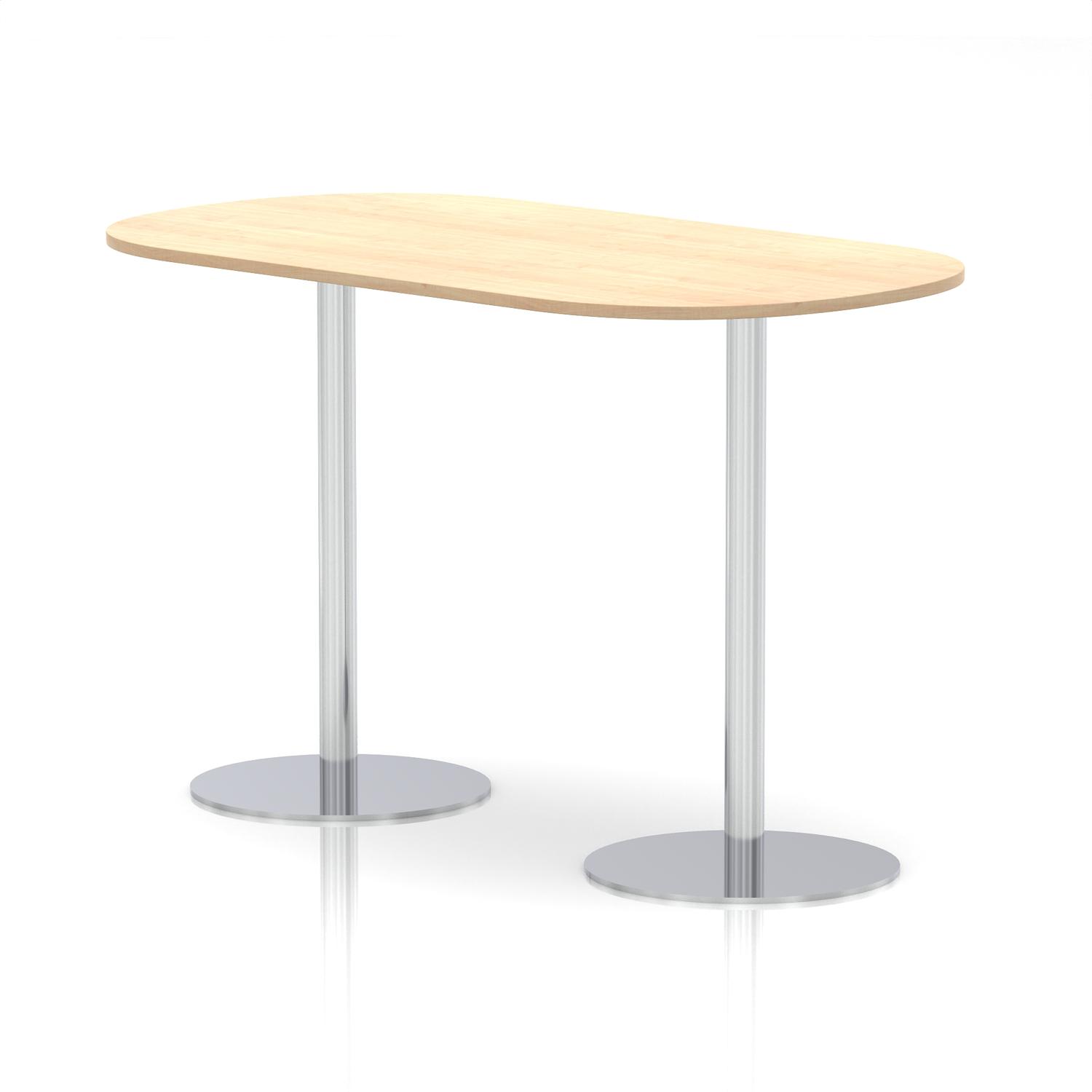 Italia 1800mm Poseur Boardroom Table Maple Top 1145mm High White Leg