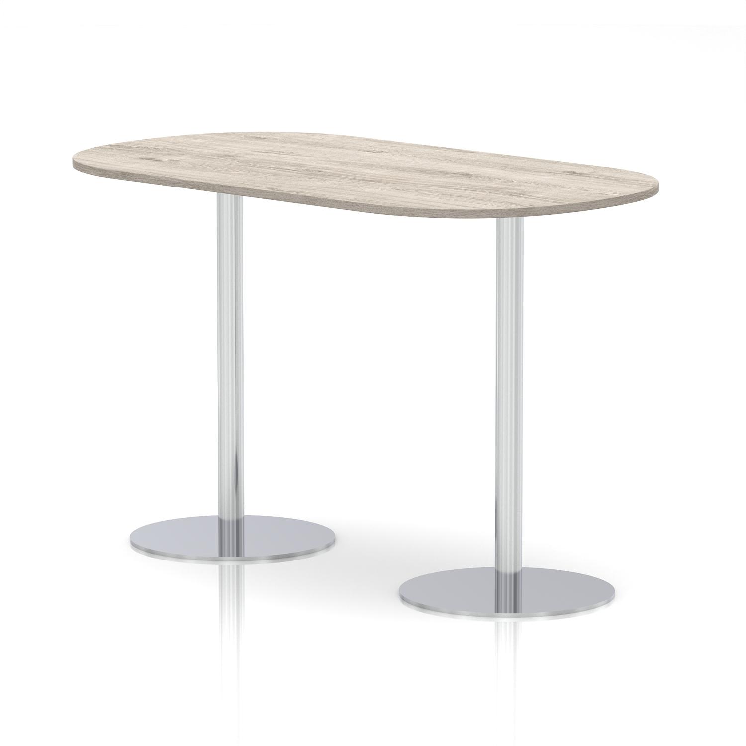 Italia 1800mm Poseur Boardroom Table Grey Oak Top 1145mm High White Leg Italia 1800mm Poseur Boardroom Table Grey Oak Top 1145mm High White Leg