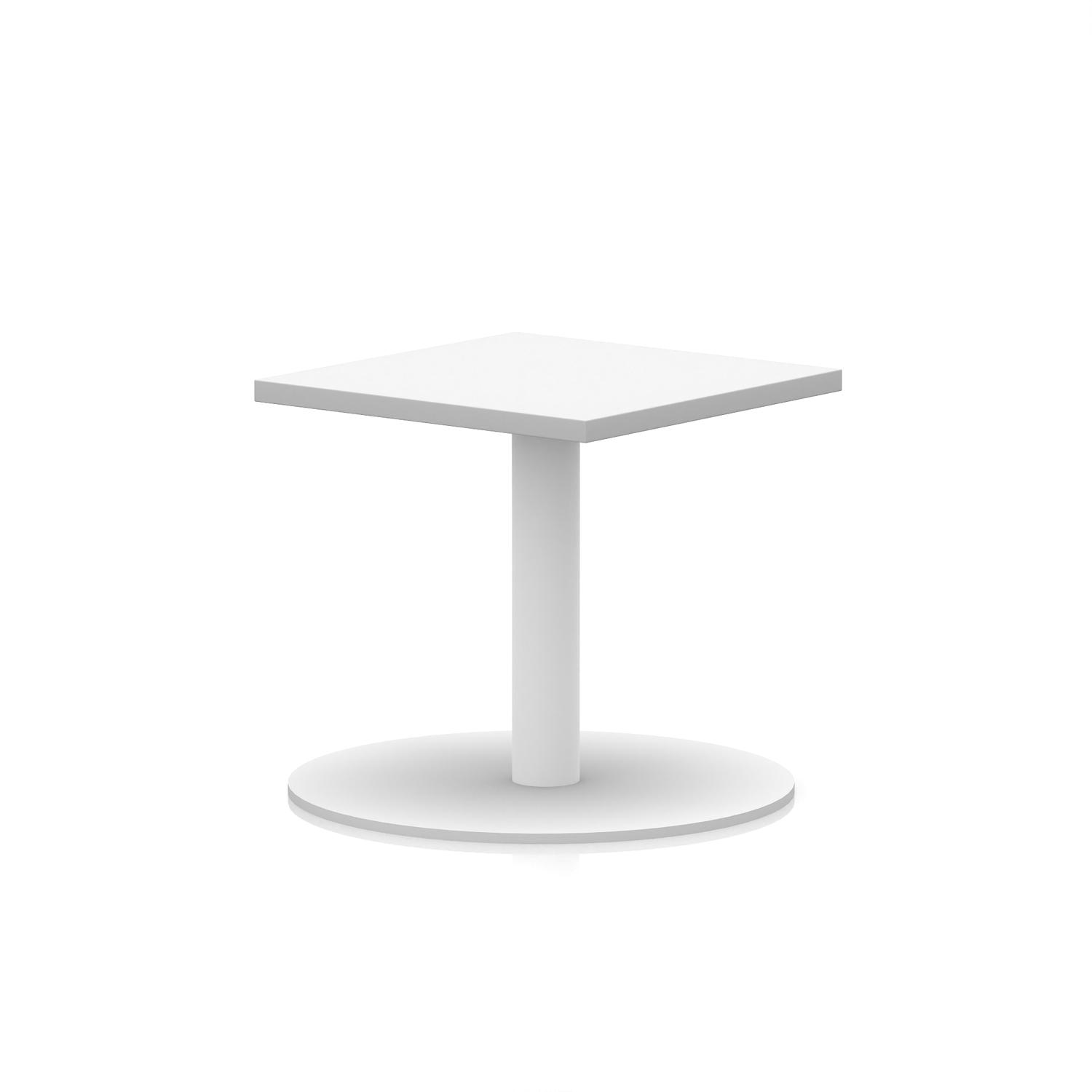 Italia 600mm Square Coffee Table White Top 475mm High White Leg Italia 600mm Square Coffee Table White Top 475mm High White Leg