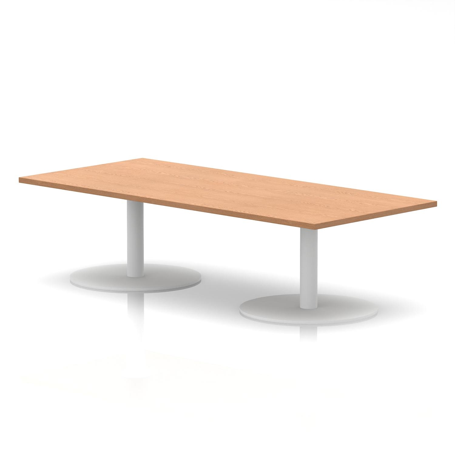 Italia 1800 x 800mm Rectangular Coffee Table Oak Top 475mm High White Leg