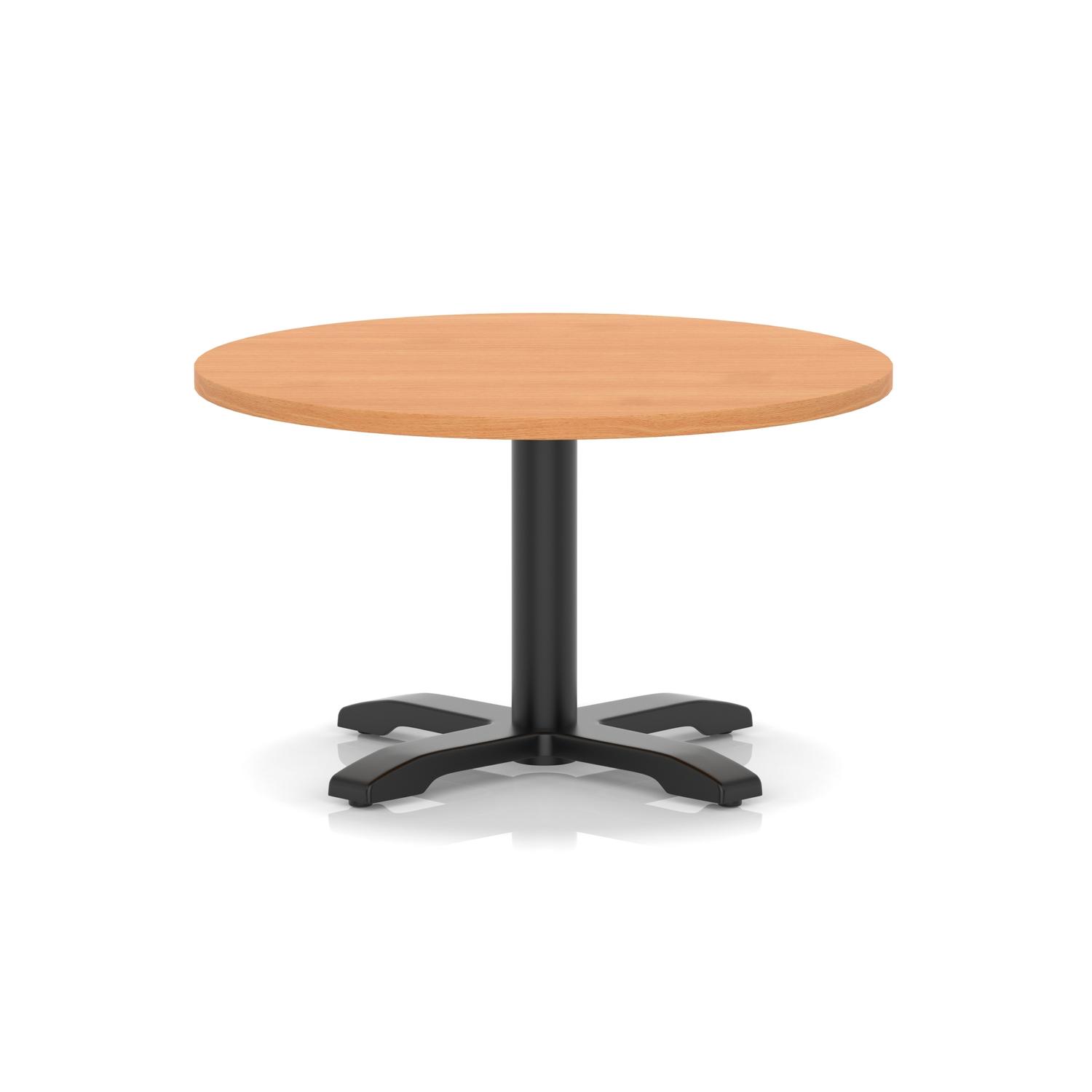 Italia 800mm Round Coffee Table Beech Top 495mm High Black Leg Cross Base