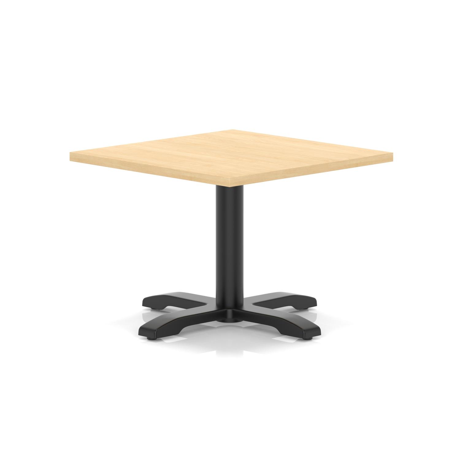Italia 800mm Square Coffee Table Maple Top 495mm High Black Leg Cross Base